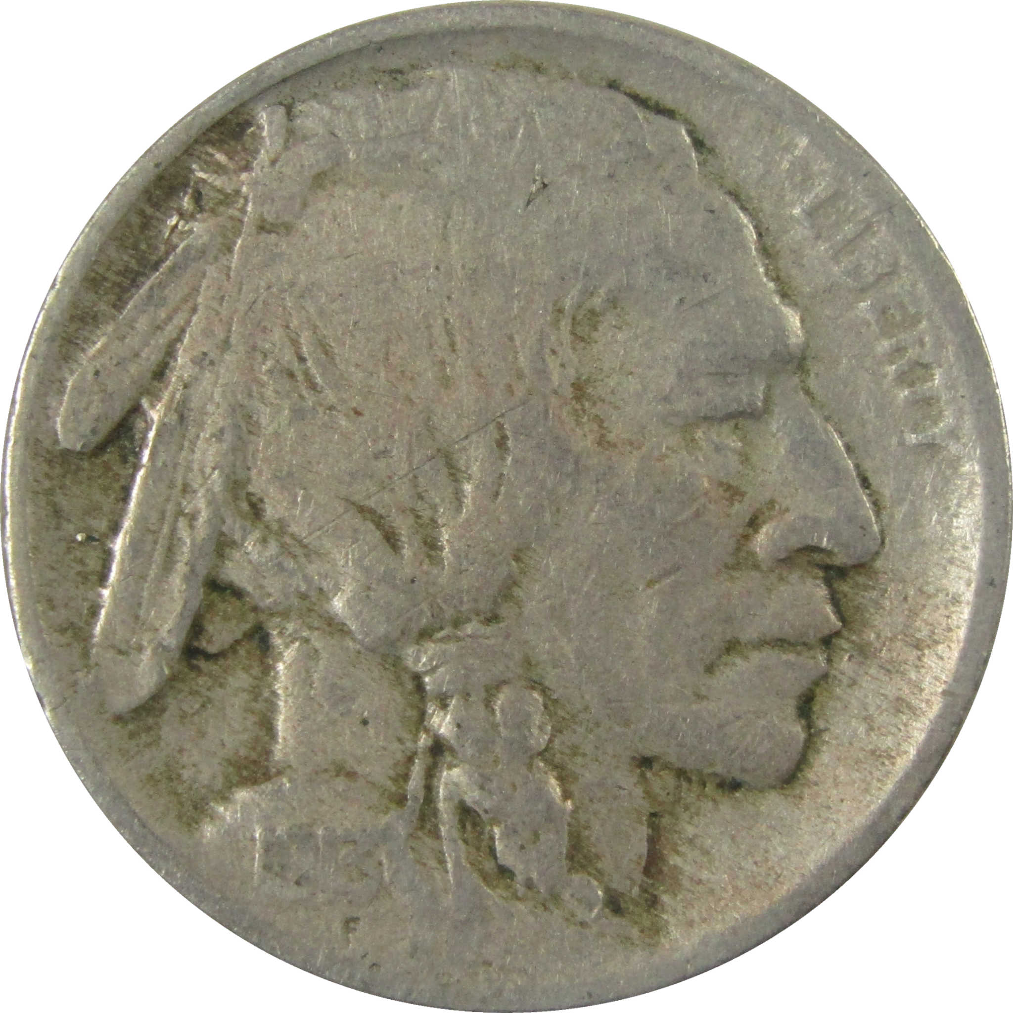 1913 Type 2 Indian Head Buffalo Nickel F Fine 5c Coin SKU:I28125