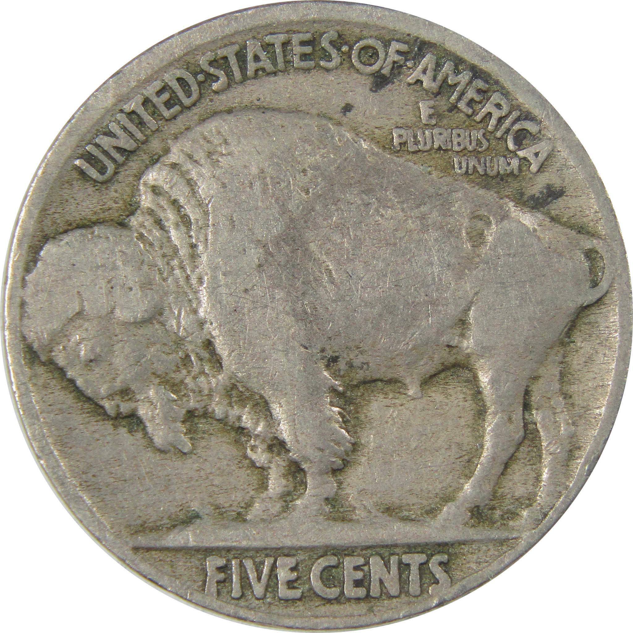 1913 Type 2 Indian Head Buffalo Nickel G Good 5c Coin SKU:I23976