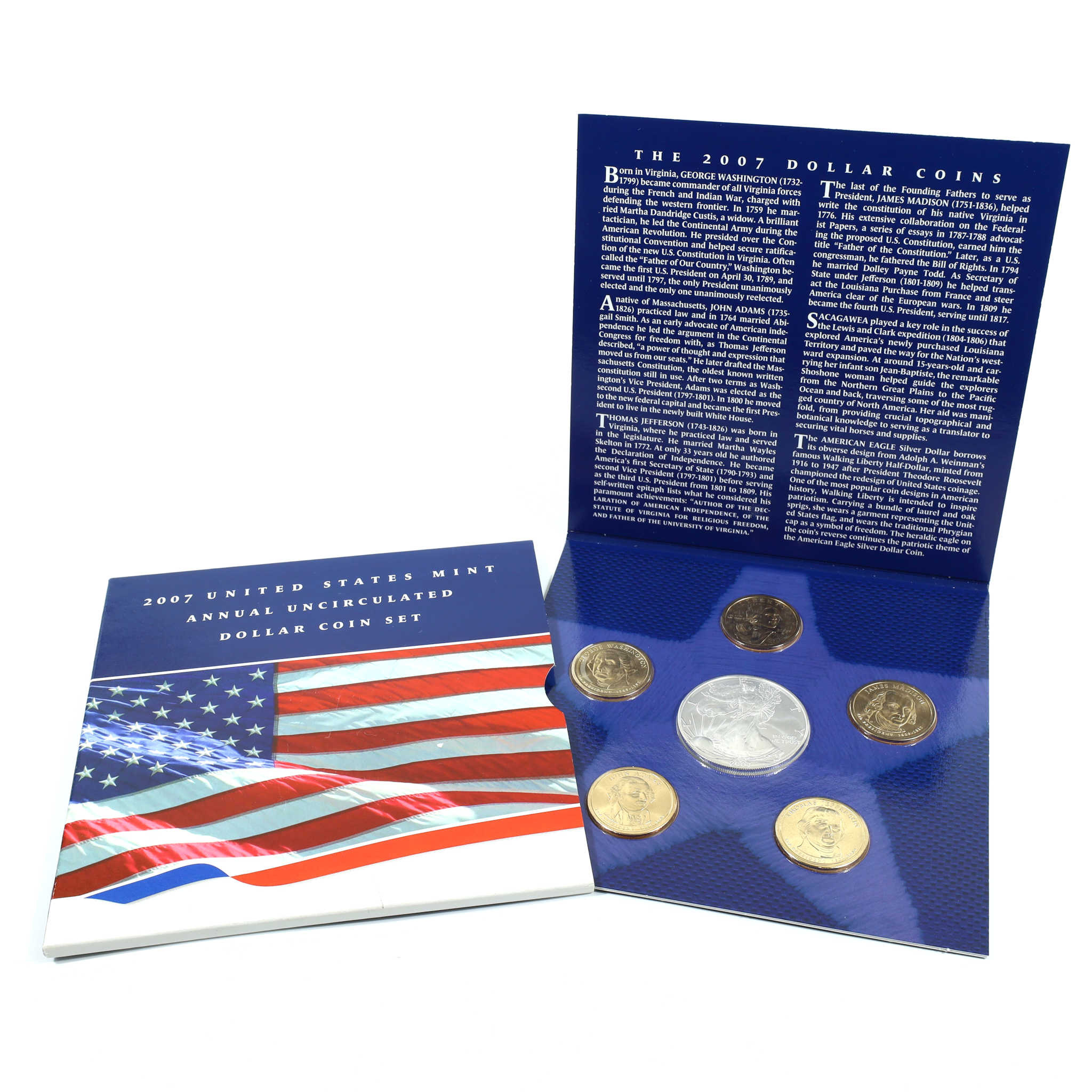 2007 U.S. Mint Annual Uncirculated Dollar Coin Set OGP COA SKU:CPC3765