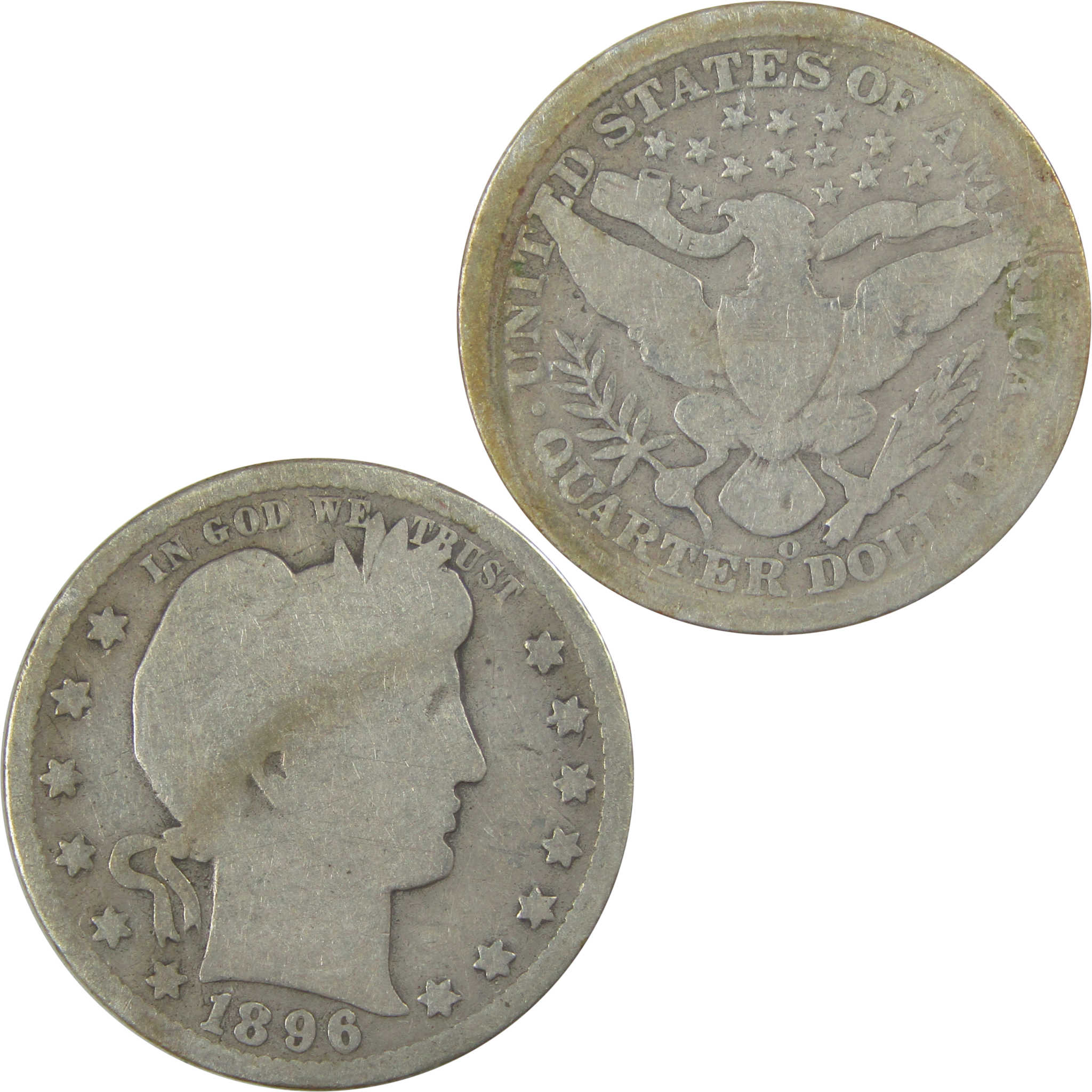 1896 O Barber Quarter AG About Good Silver 25c Coin SKU:I21879