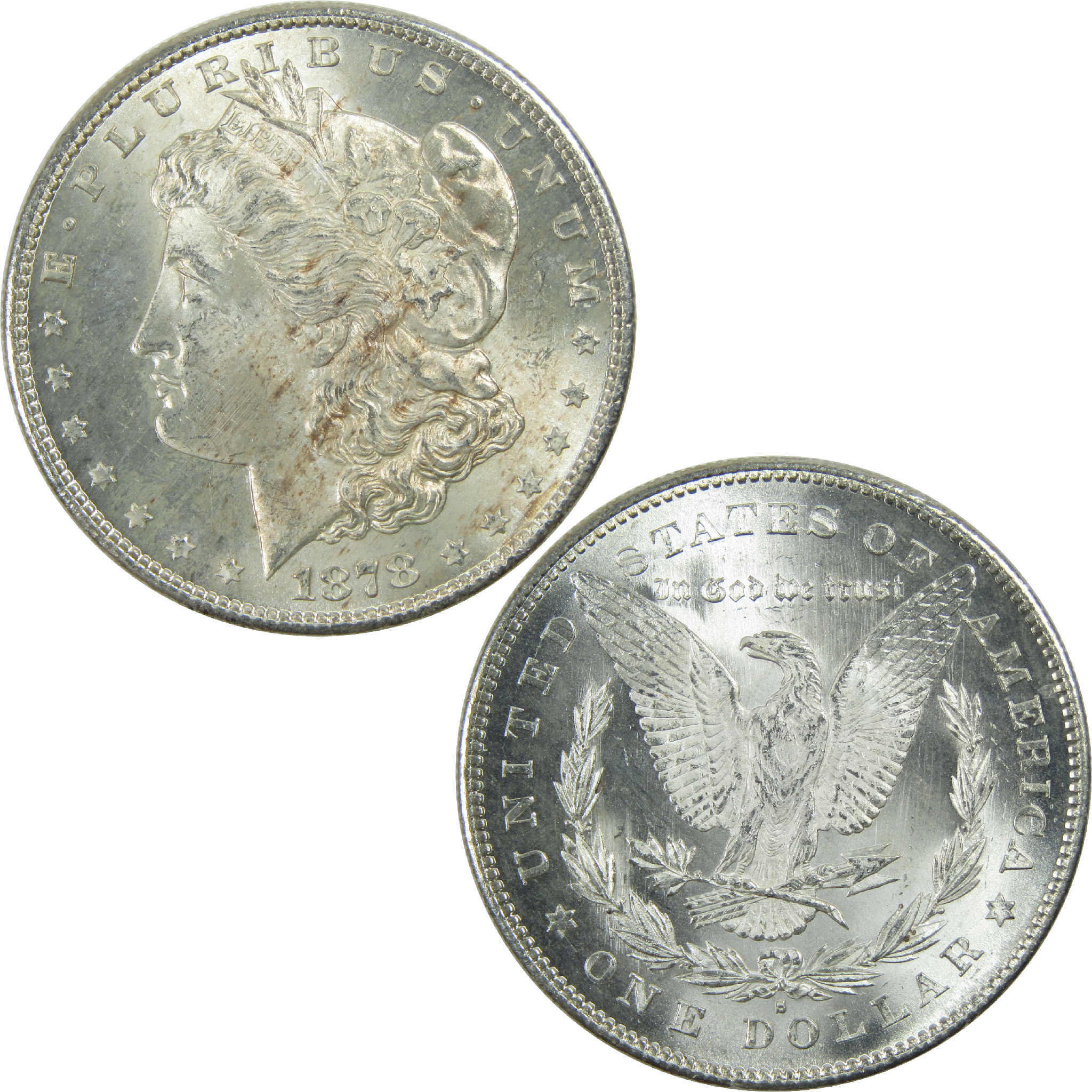 1878 S Morgan Dollar BU Choice Uncirculated Silver $1 Coin SKU:I13201 - Morgan coin - Morgan silver dollar - Morgan silver dollar for sale - Profile Coins &amp; Collectibles