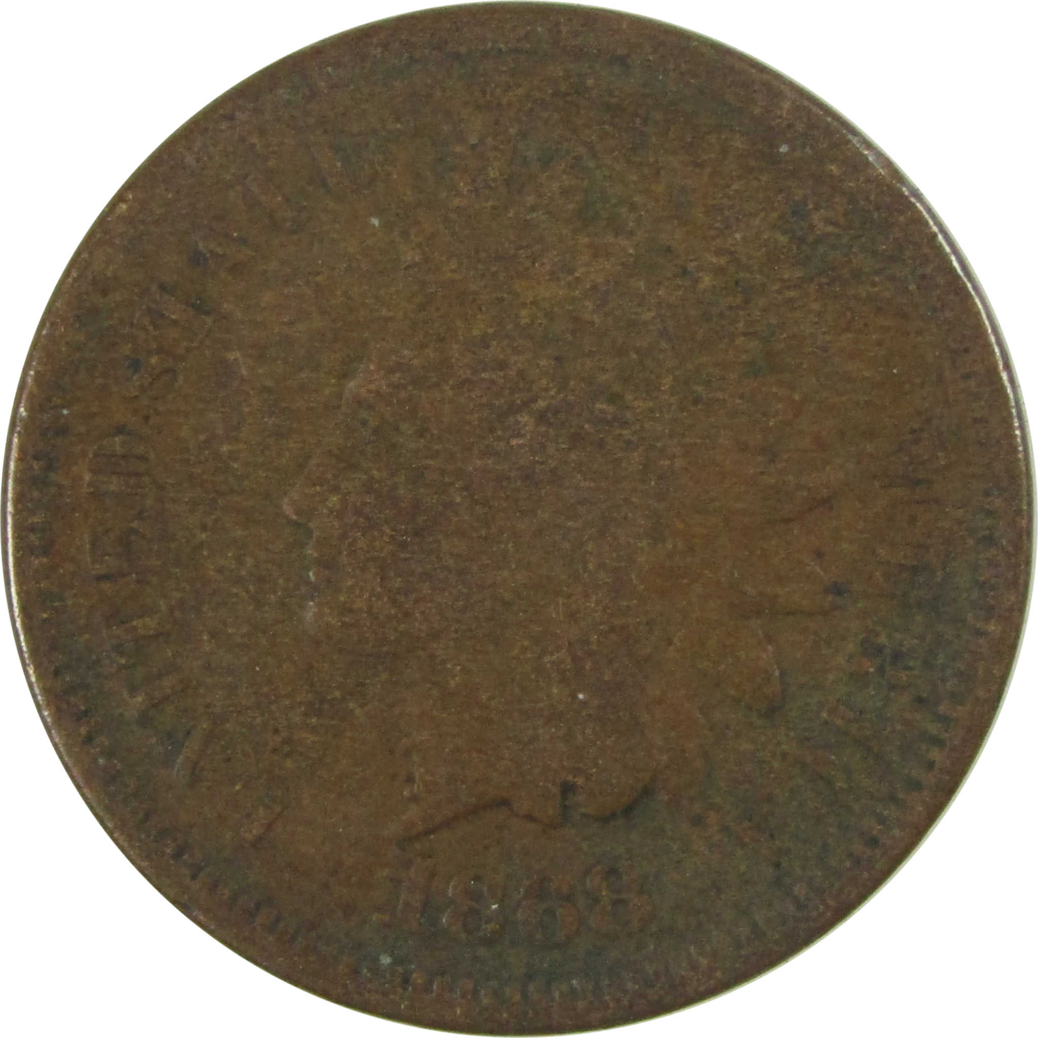 1868 Indian Head Cent G Good Details Penny 1c Coin SKU:I27452