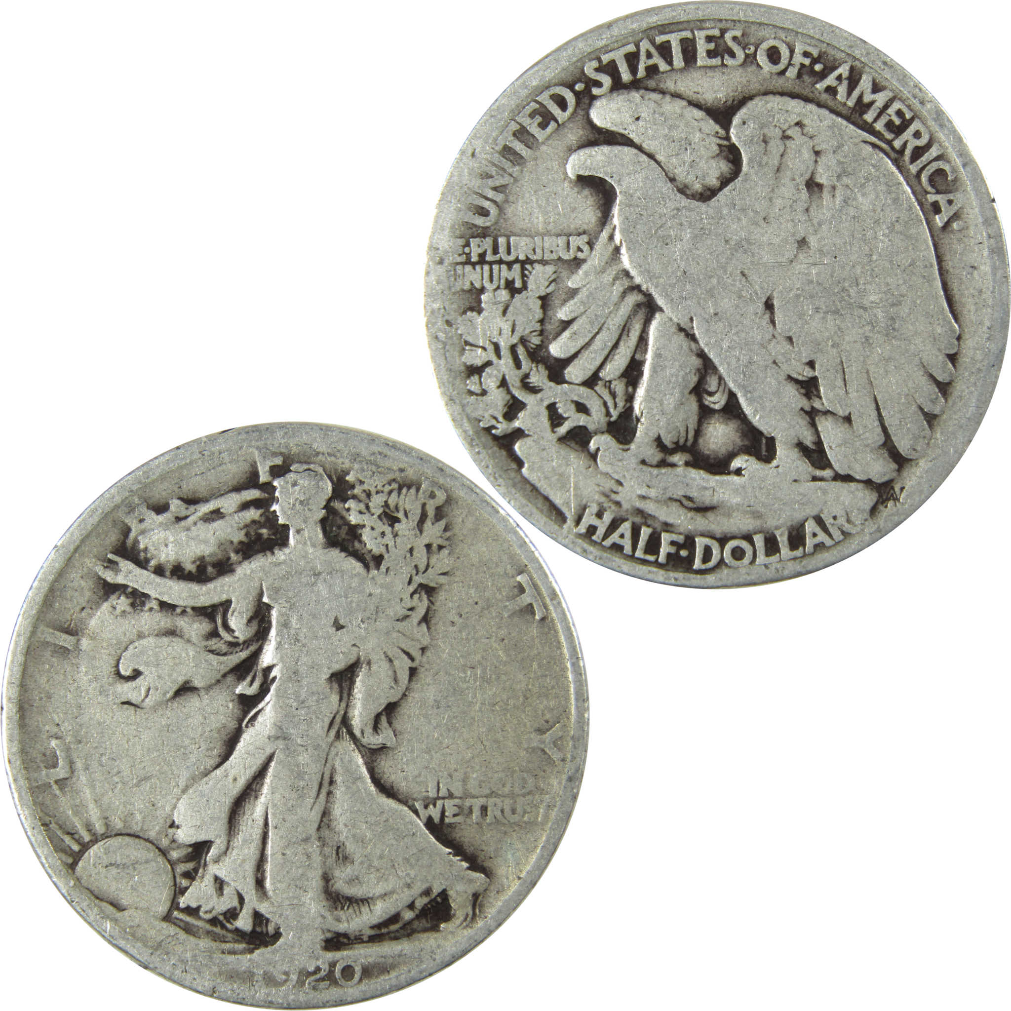 1920 Liberty Walking Silver Half Dollar AG About Good SKU:CP518