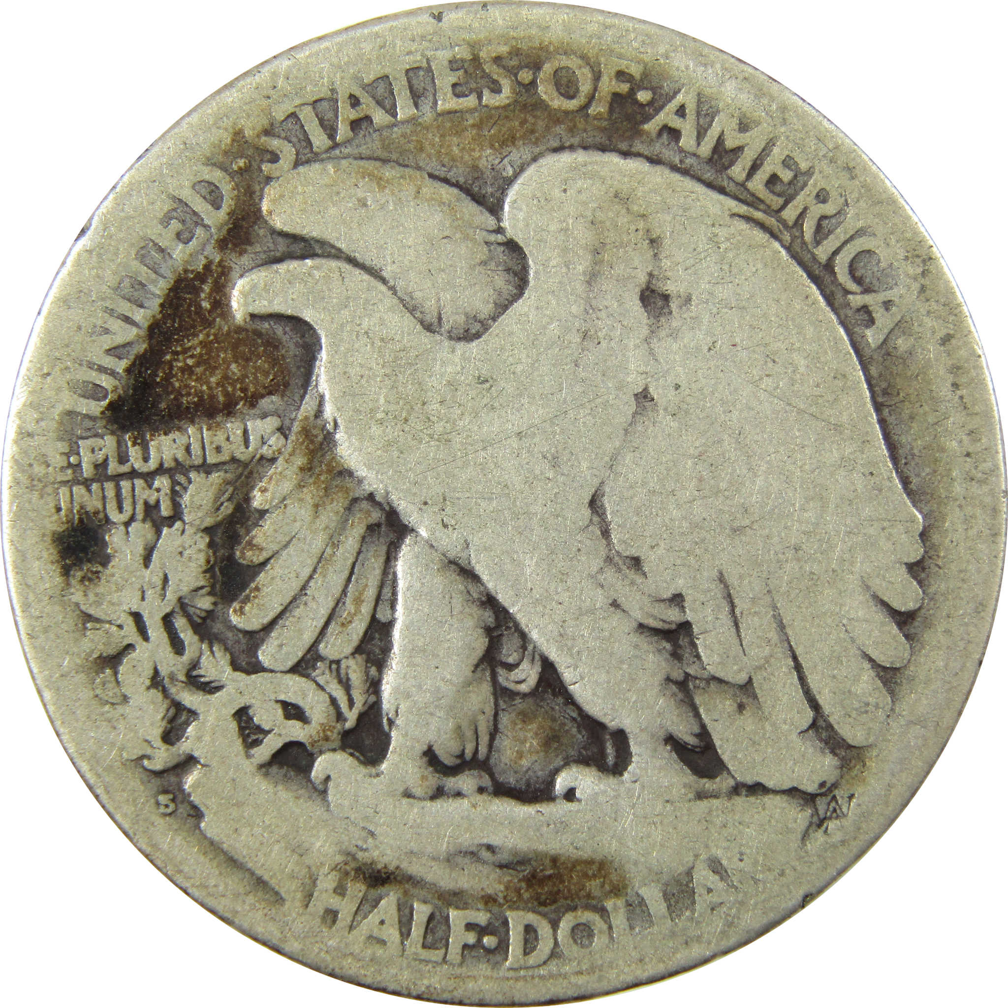 1921 S Liberty Walking Silver Half Dollar AG About Good SKU:CP1435