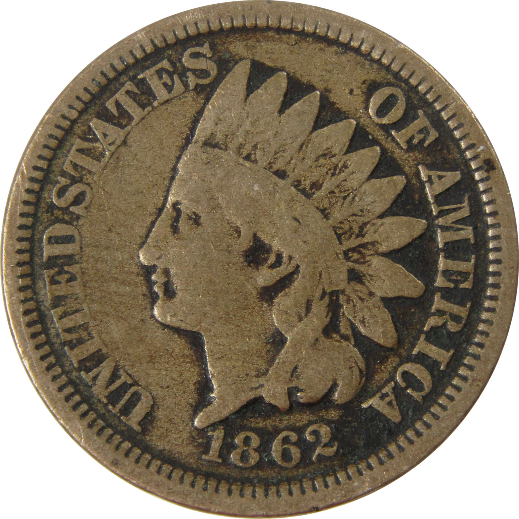 1862 Indian Head Cent VG Very Good Details Penny 1c Coin SKU:CP1240