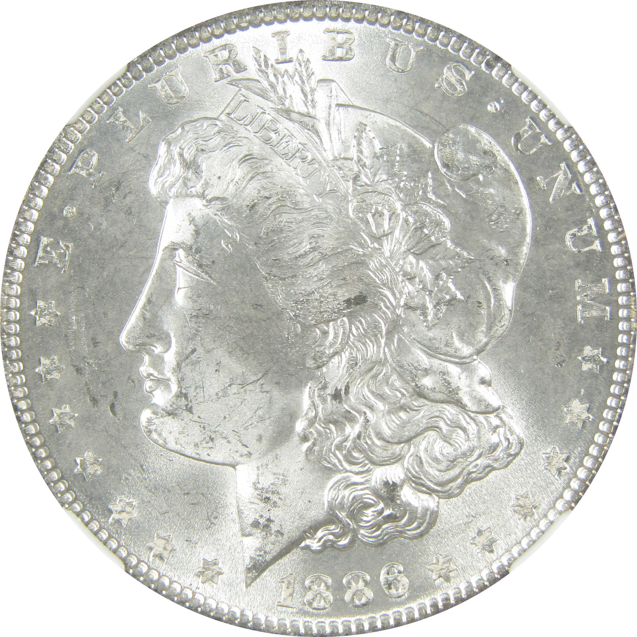 1886 Morgan Silver Dollar MS 63 NGC Uncirculated $1 Coin SKU:I27567