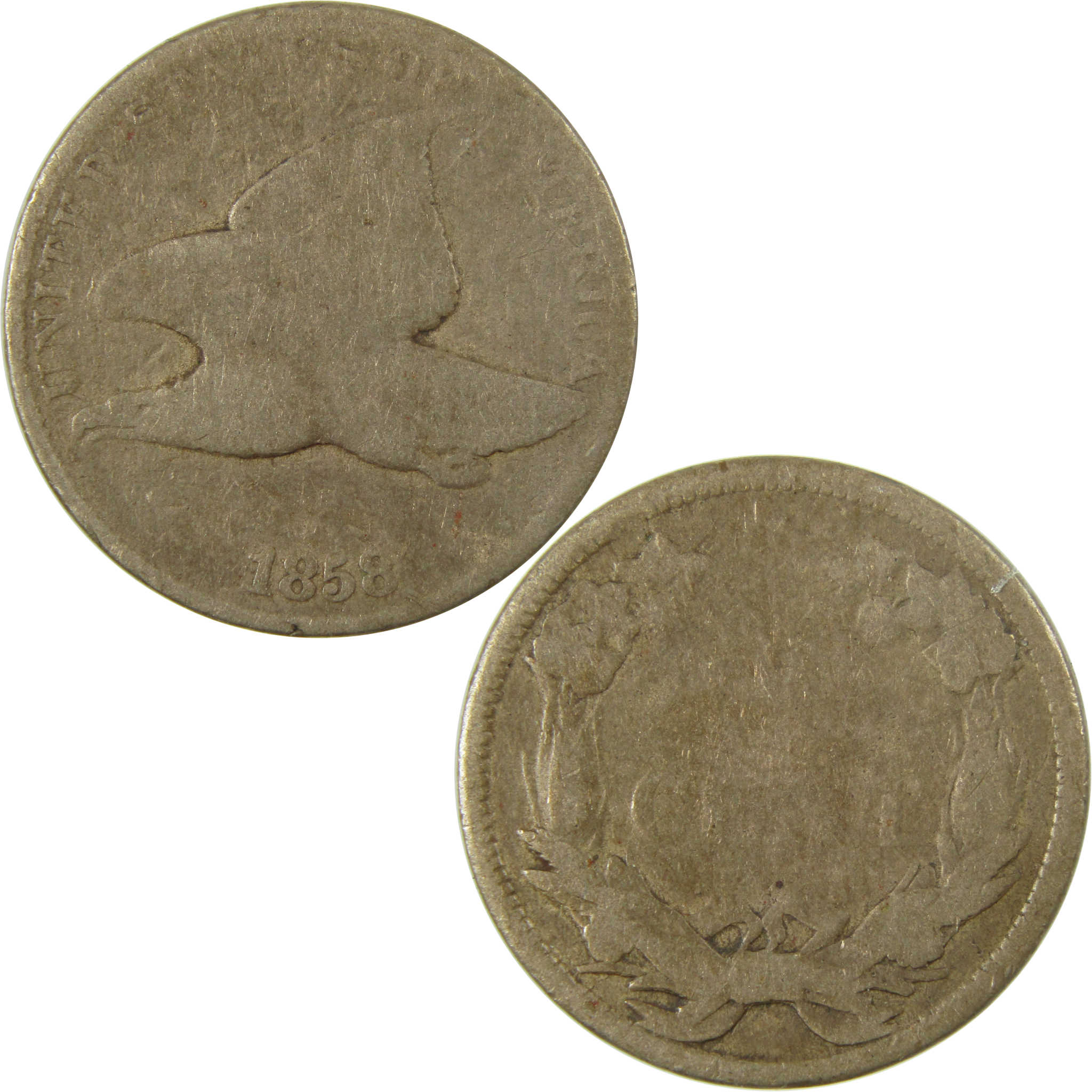 1858 Lg Ltrs Flying Eagle Cent AG About Good Penny 1c Coin SKU:EL27092