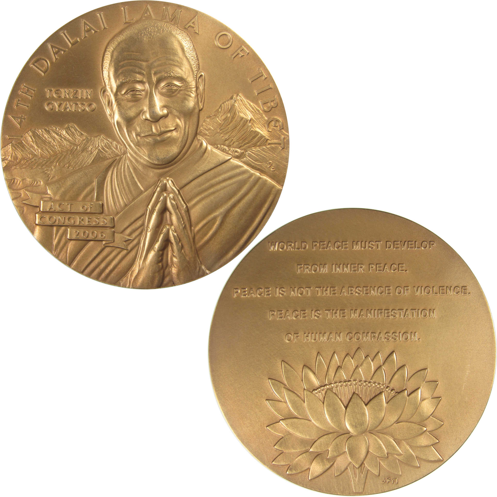 2006 Bronze Dalai Lama 3 Inch Medal Collectible SKU:CPC9050