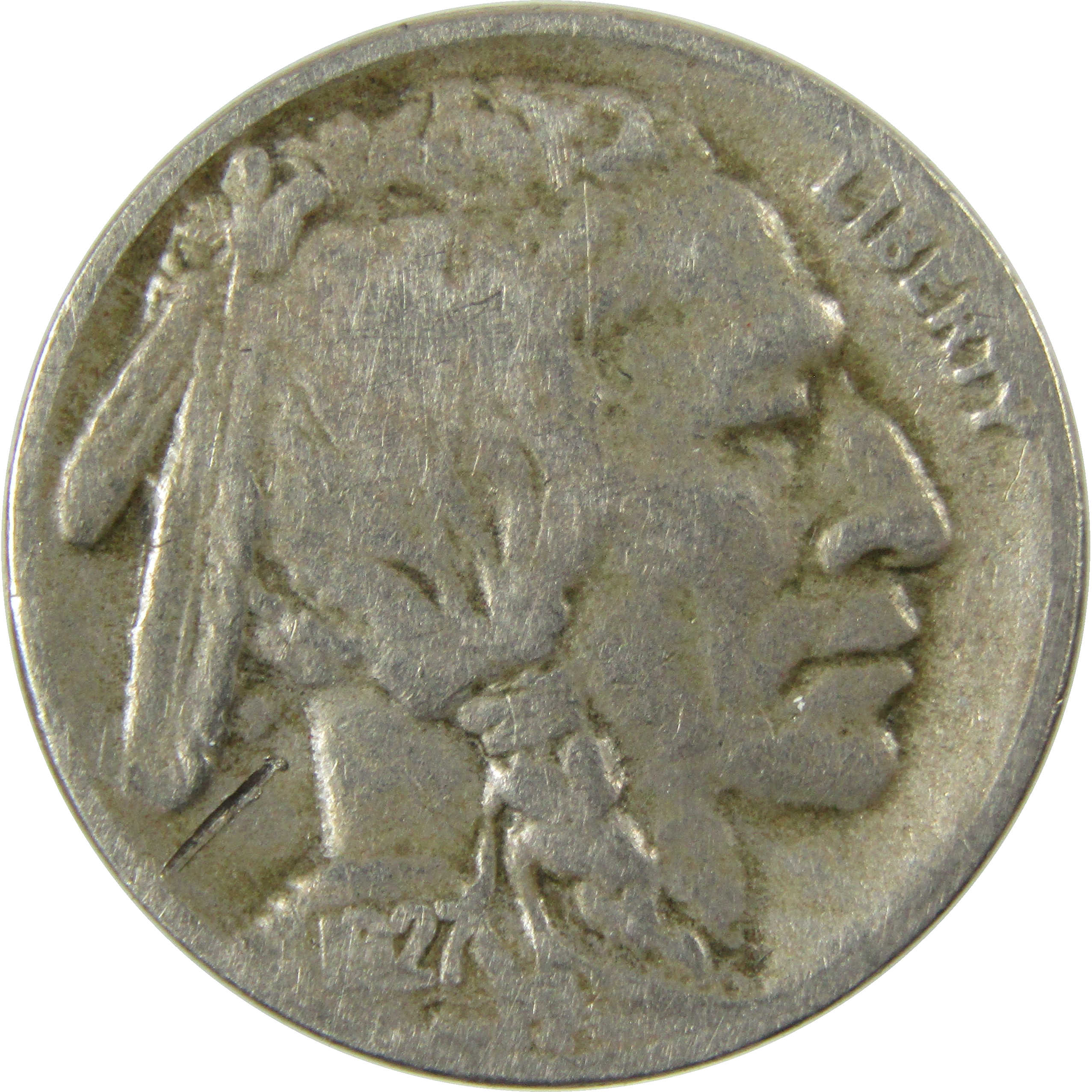 1927 S Indian Head Buffalo Nickel F Fine Details 5c Coin SKU:I28330