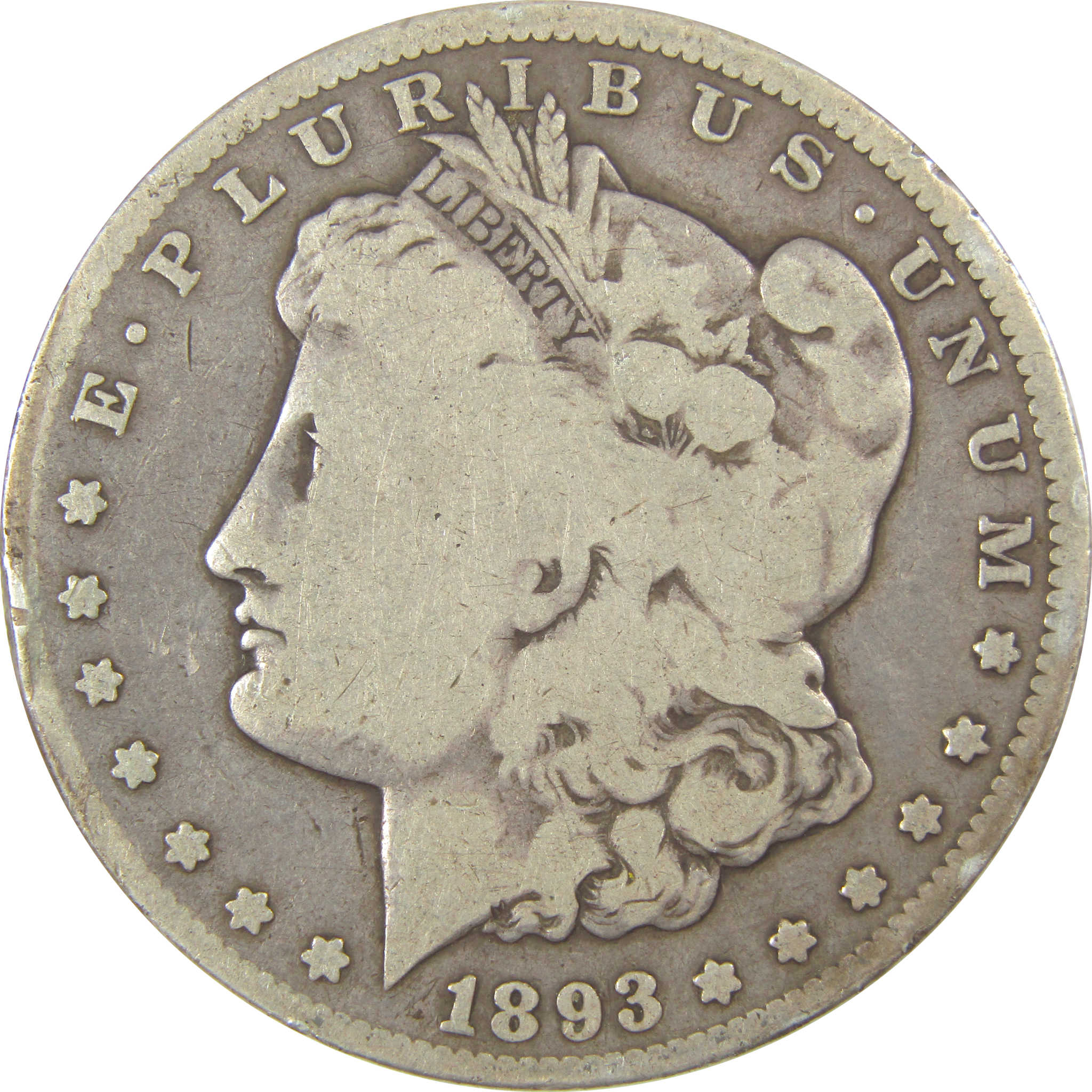1893 CC Morgan Dollar VG Very Good Silver $1 Coin SKU:I19932 - Morgan coin - Morgan silver dollar - Morgan silver dollar for sale - Profile Coins &amp; Collectibles