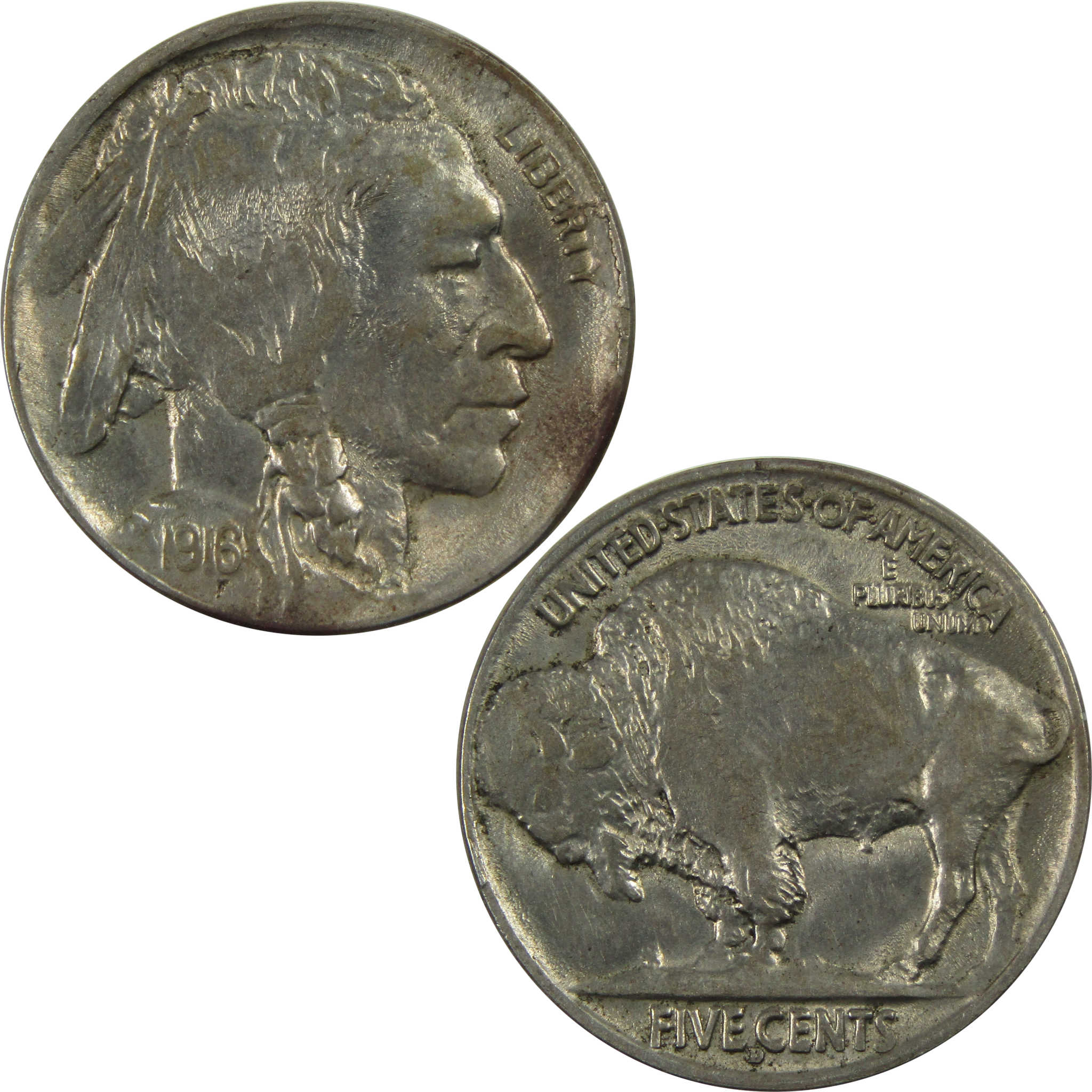 1916 D Indian Head Buffalo Nickel AU About Unc 5c Coin SKU:I13438