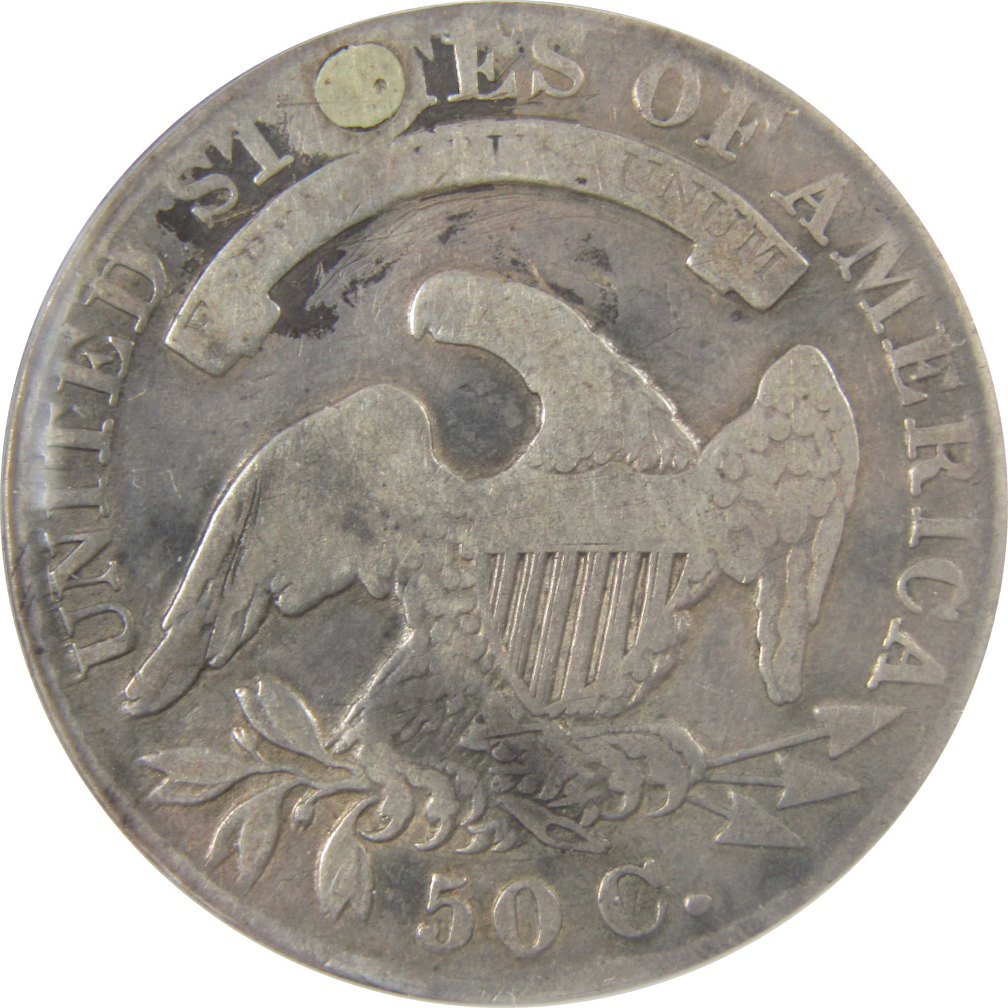 1830 Small 0 Capped Bust Silver 50c G 4 Details ANACS SKU:I24425