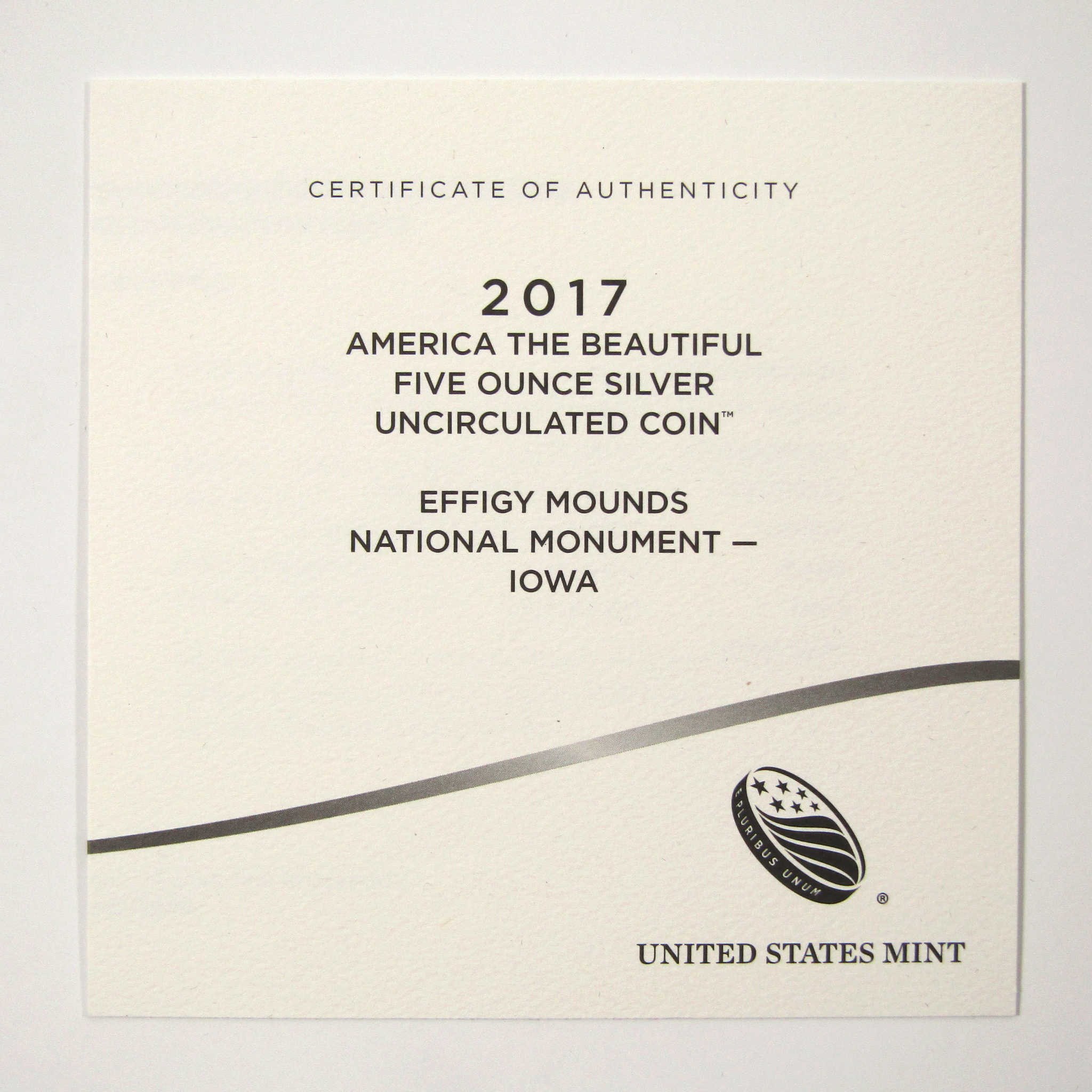 2017 P Effigy Mounds National Park 5 oz Silver OGP COA SKU:CPC2546