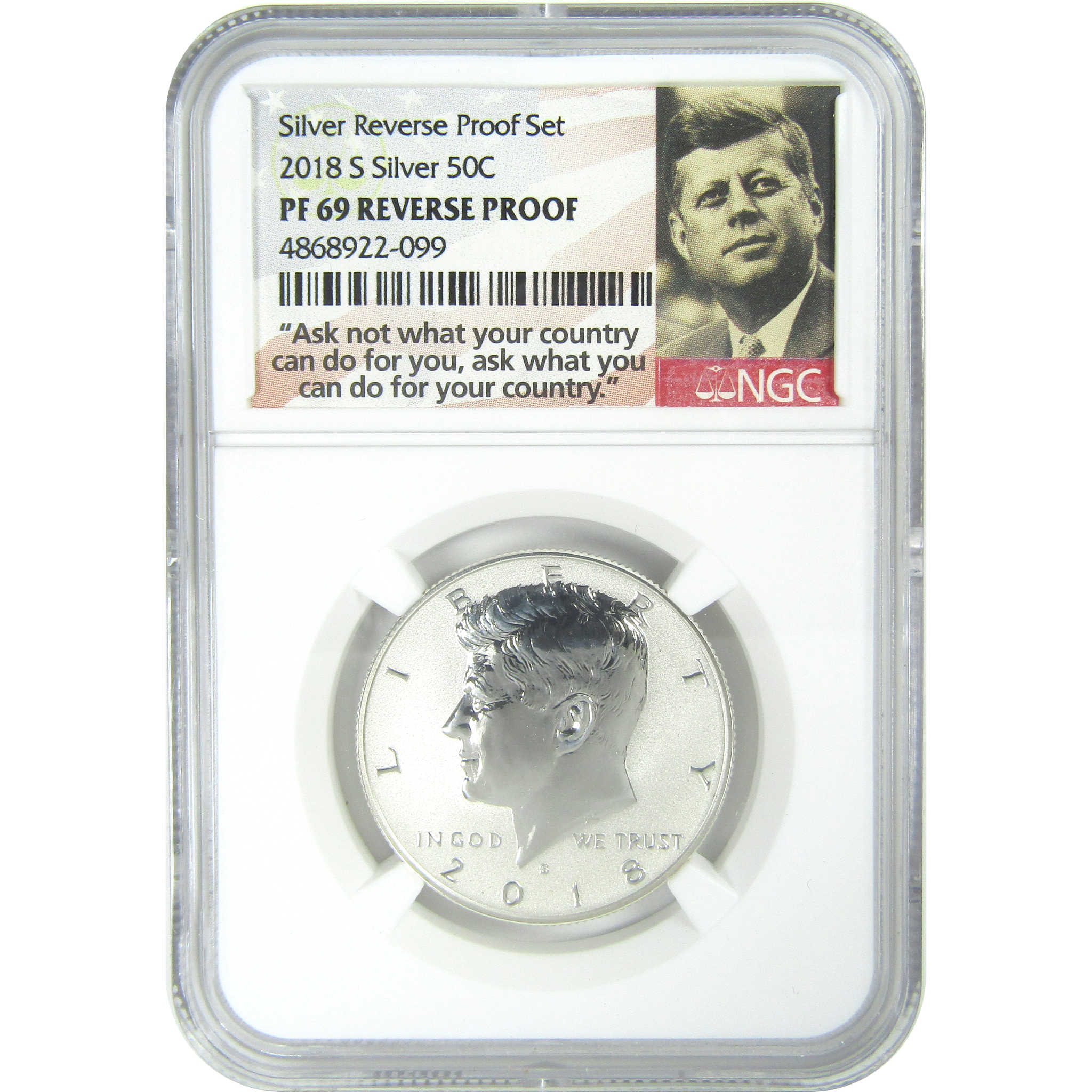 2018 S Kennedy Half Dollar PF 69 NGC Silver Reverse Proof SKU:CPC9301