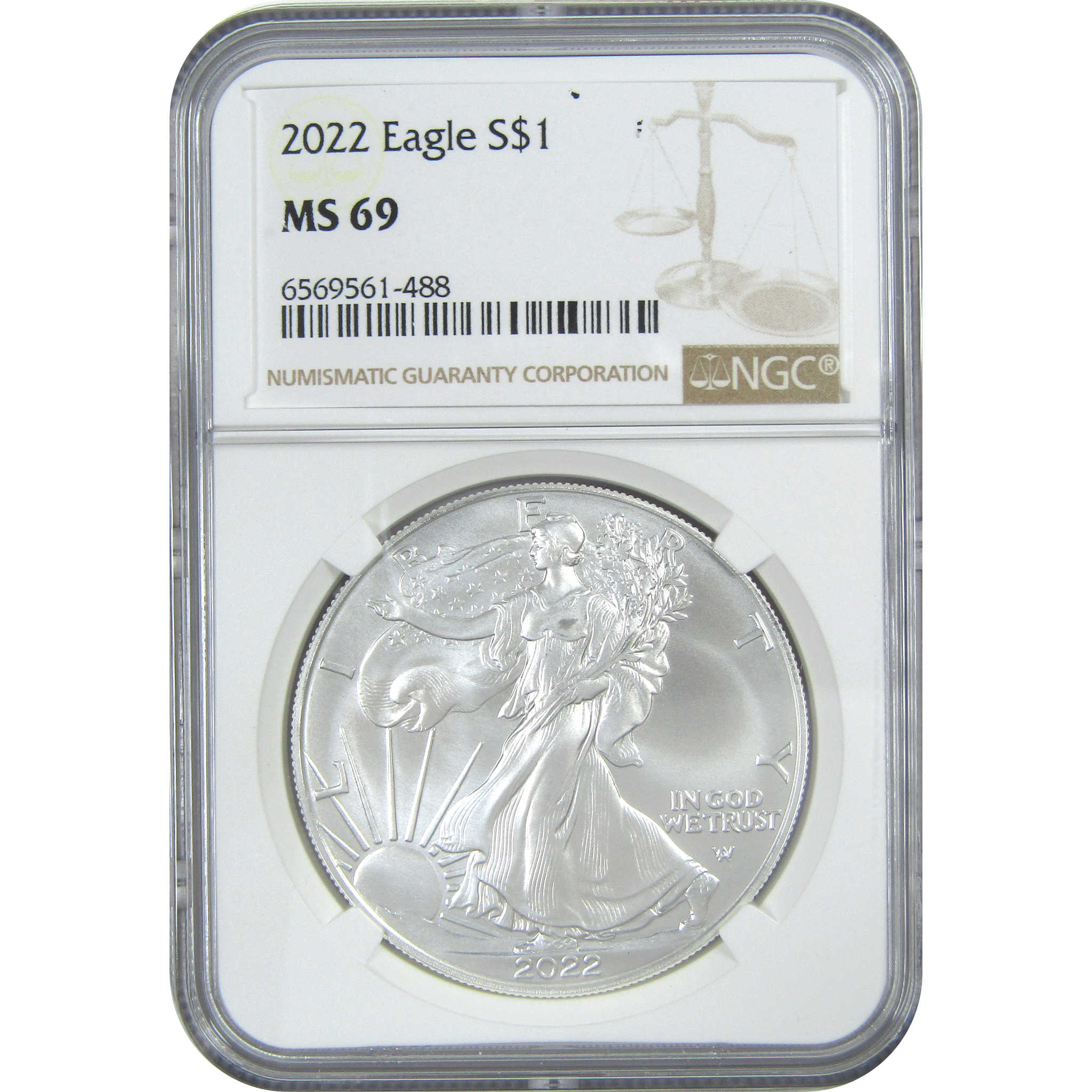 2022 American Eagle Dollar MS 69 NGC 1 oz .999 Silver Bullion $1 Coin