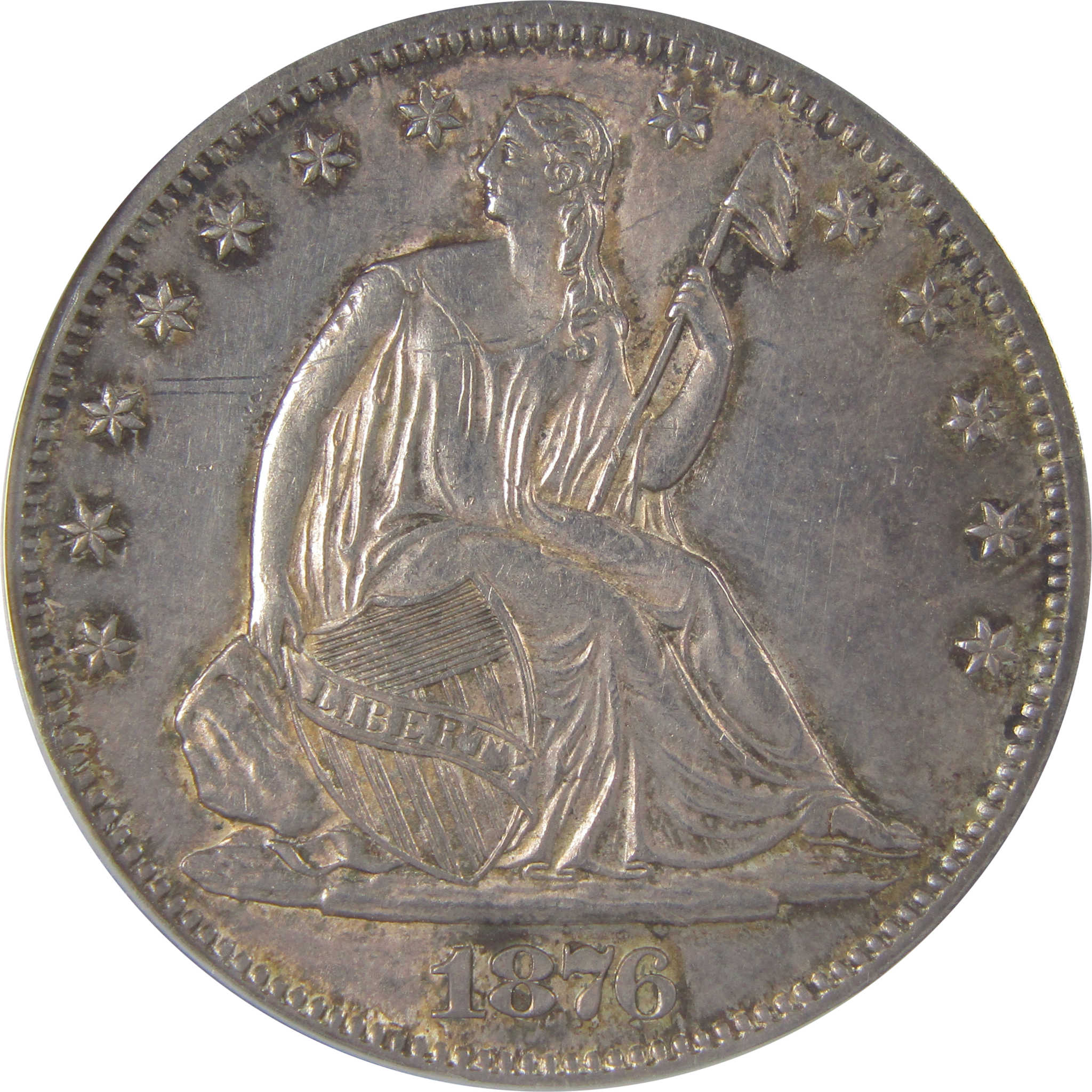 1876 S Seated Liberty Half Dollar MS 60 Details ANACS SKU:CPC1150