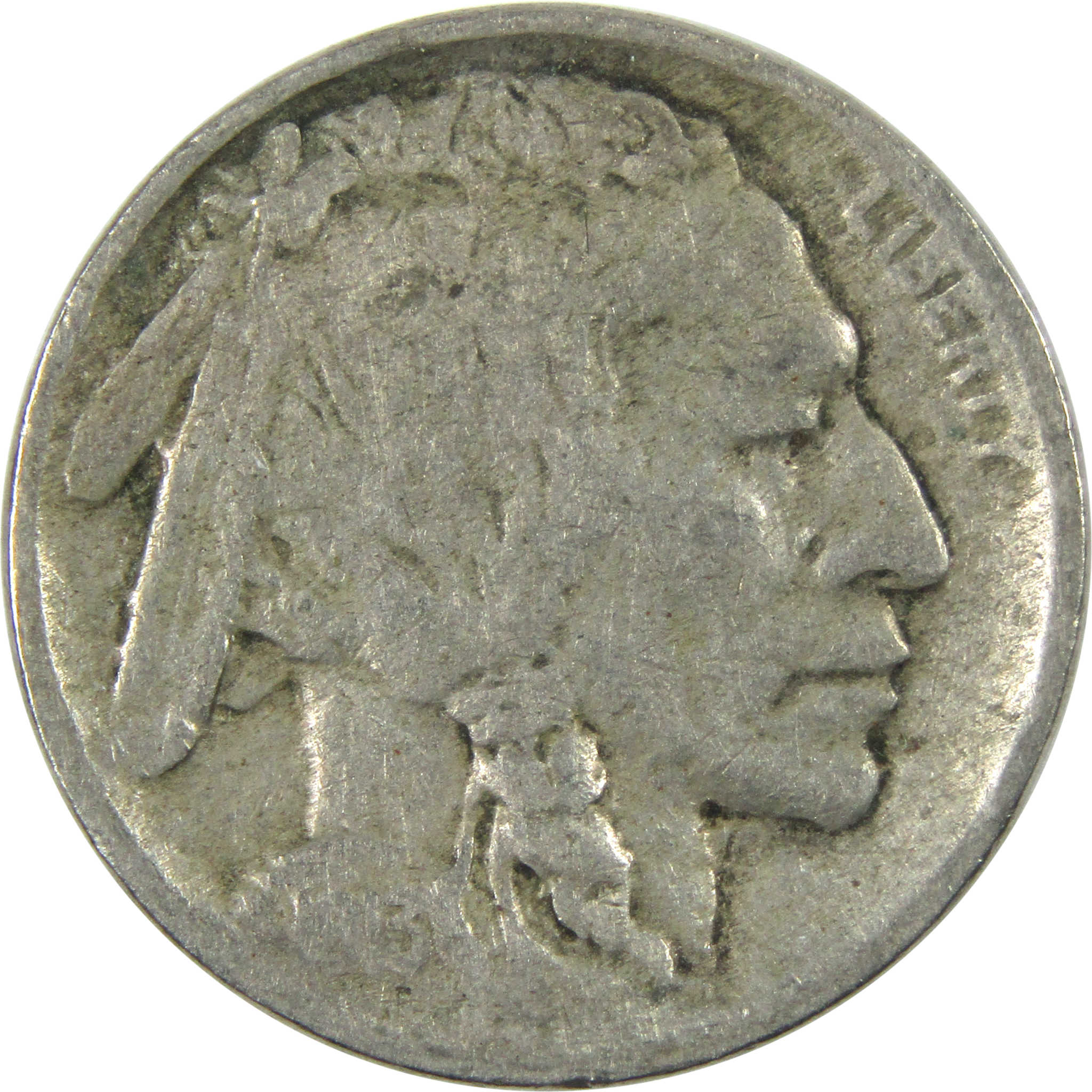 1913 Type 2 Indian Head Buffalo Nickel F Fine 5c Coin SKU:I14659