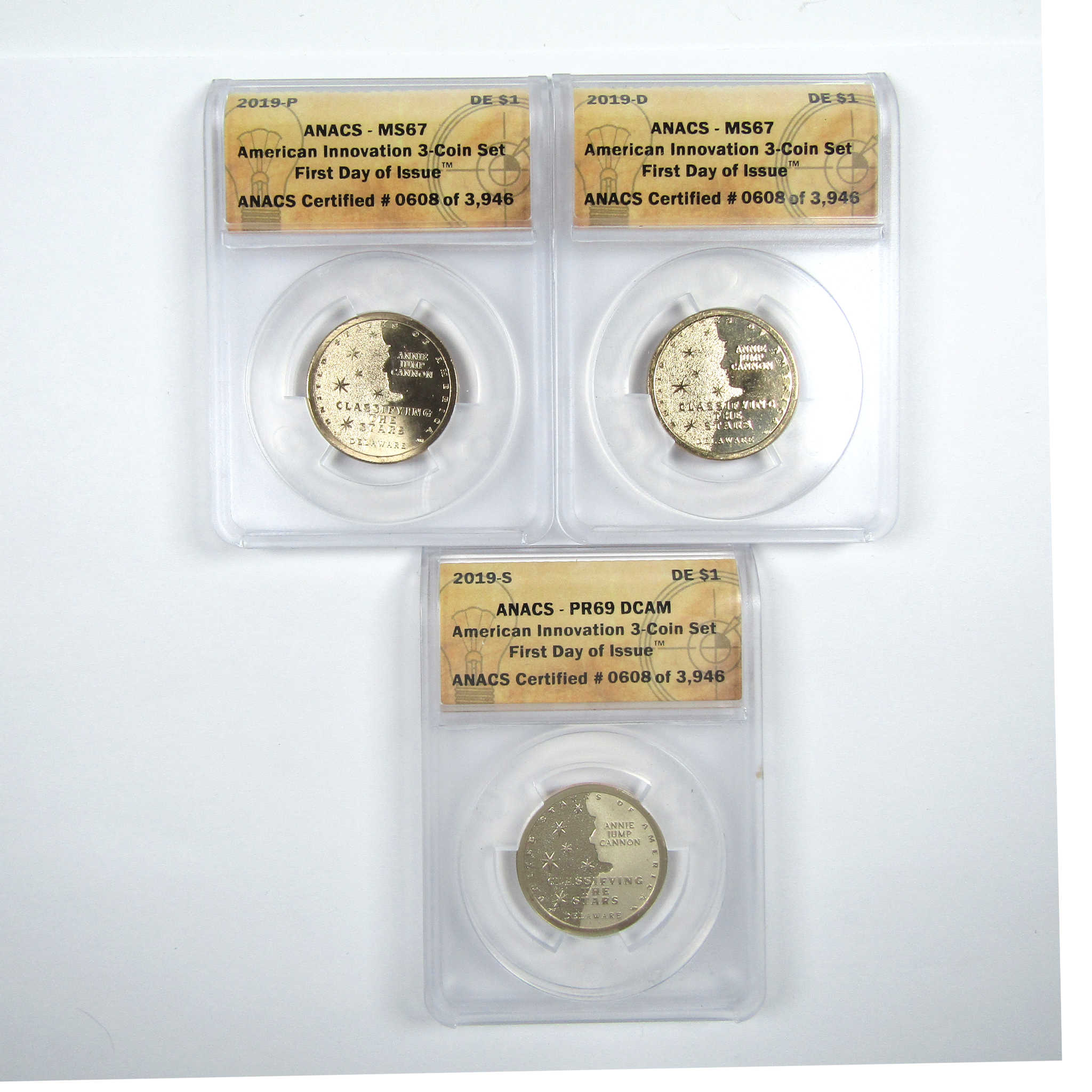 2019 PDS Classifying the Stars Innovation 3 Coin Set ANACS SKU:CPC6184
