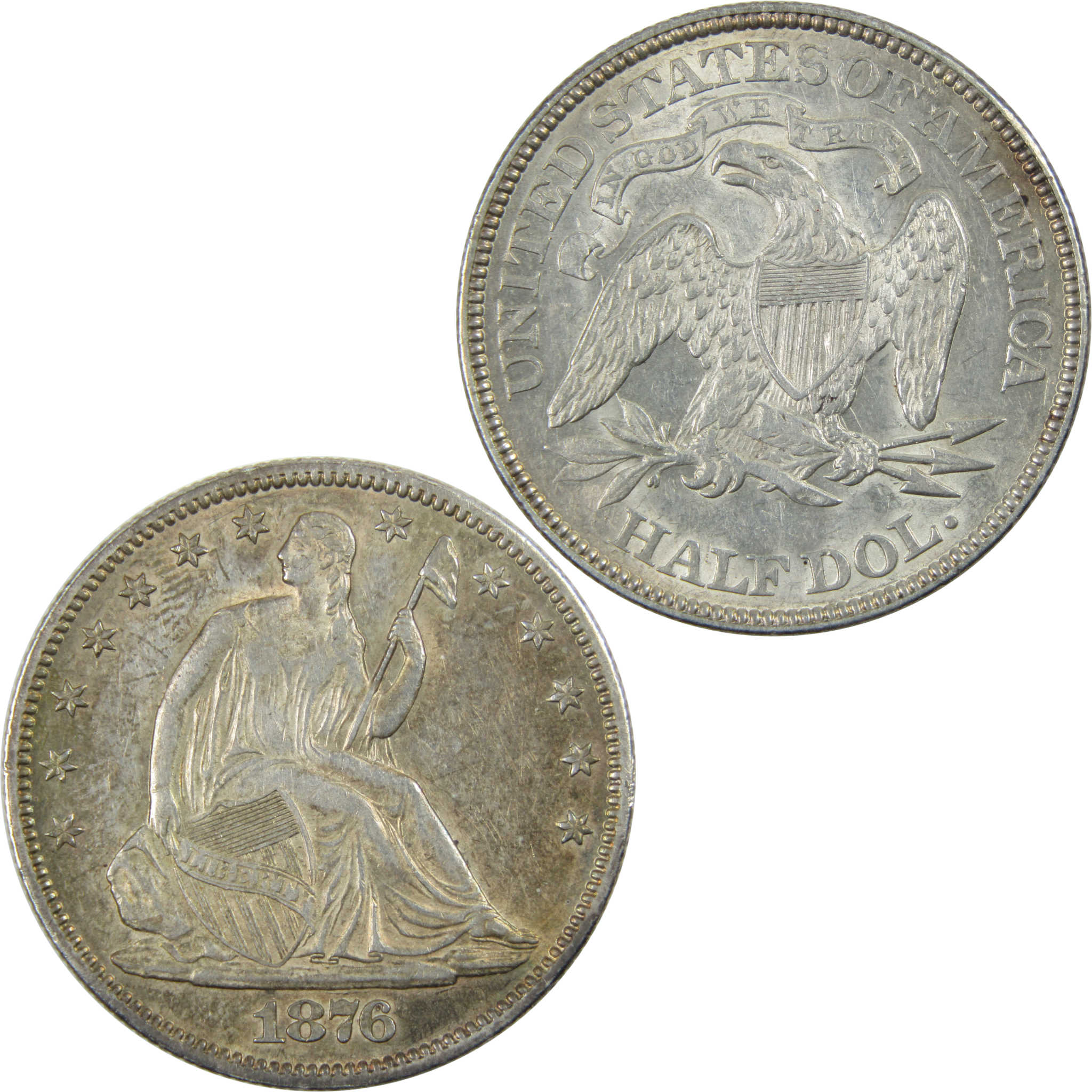 1876 Seated Liberty Half Dollar About Uncirculated Silver SKU:I12822