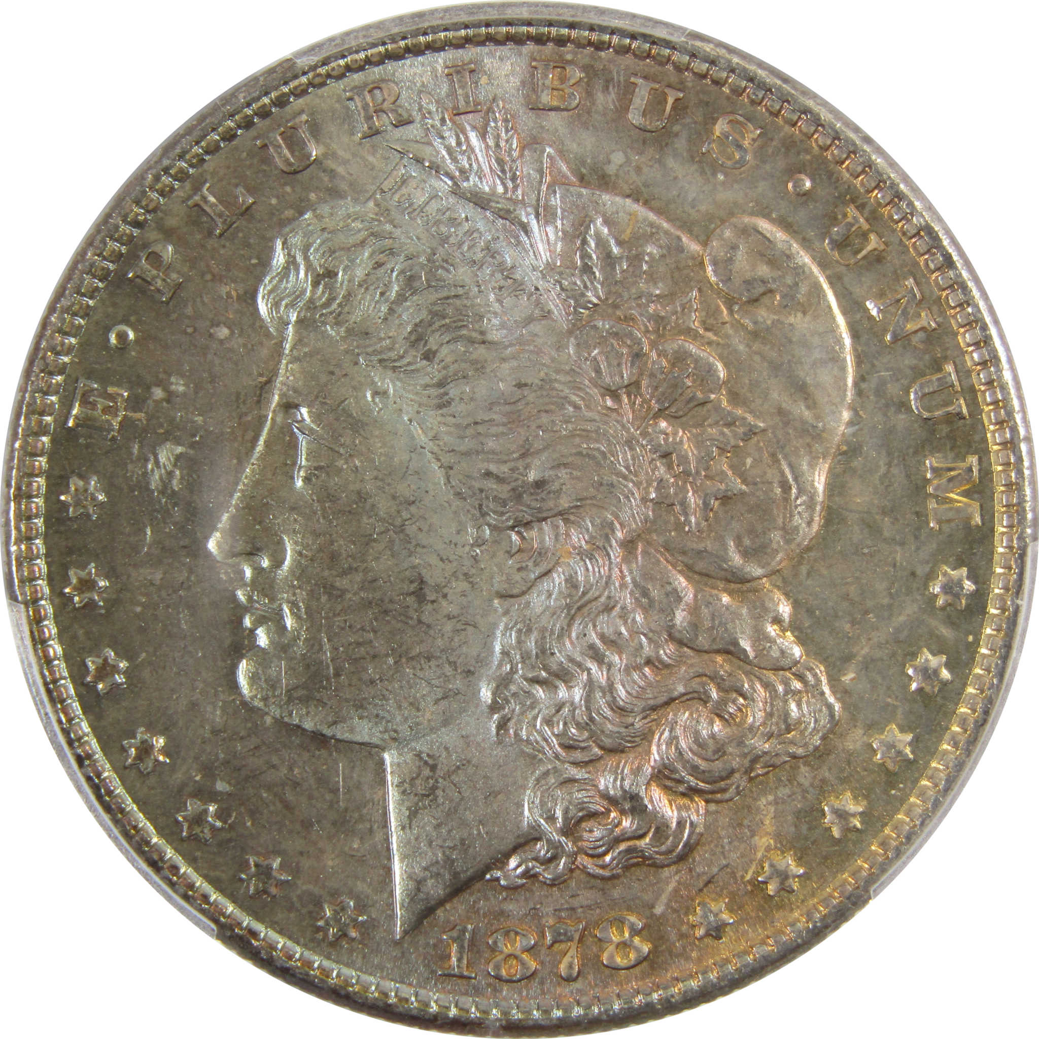 1878 8TF Morgan Dollar MS 63 PCGS 90% Silver Unc Coin Toned SKU:I8449