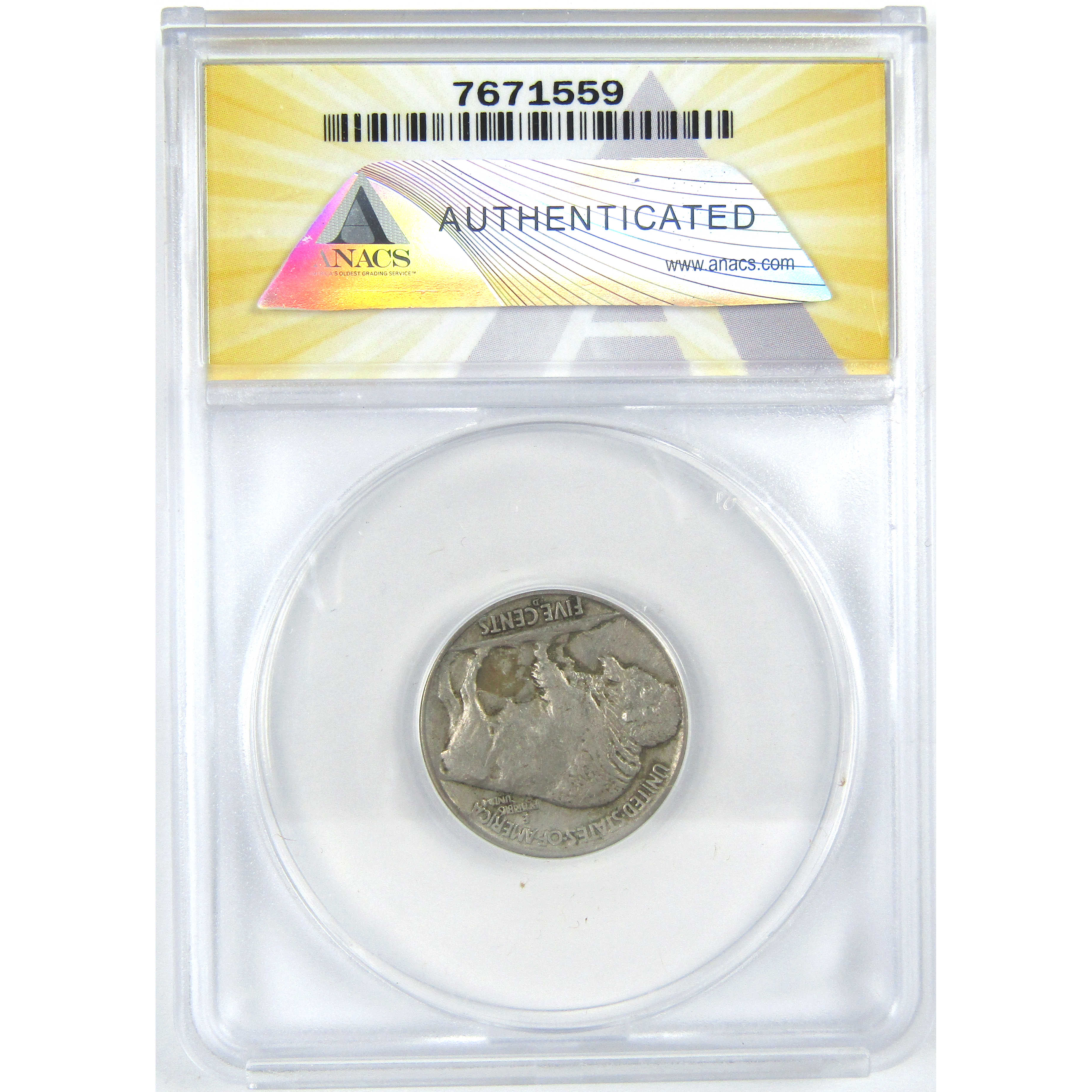 1916 D Indian Head Buffalo Nickel EF 45 ANACS 5c Coin SKU:I16285