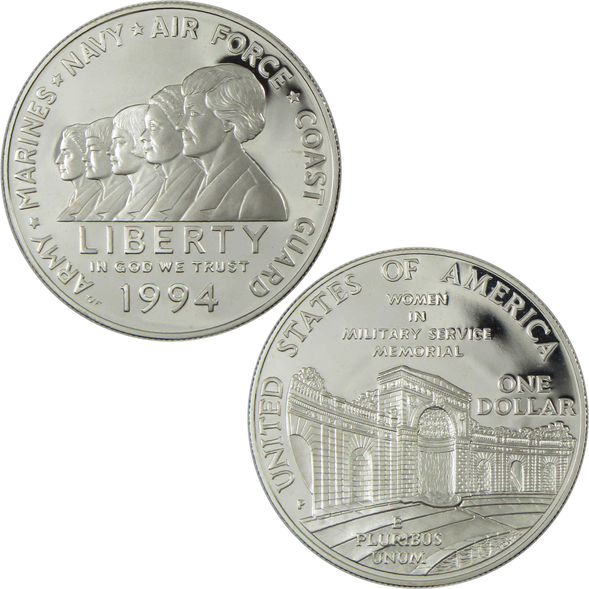 1994 P Women in Military Service Commemorative Silver Dollar Proof