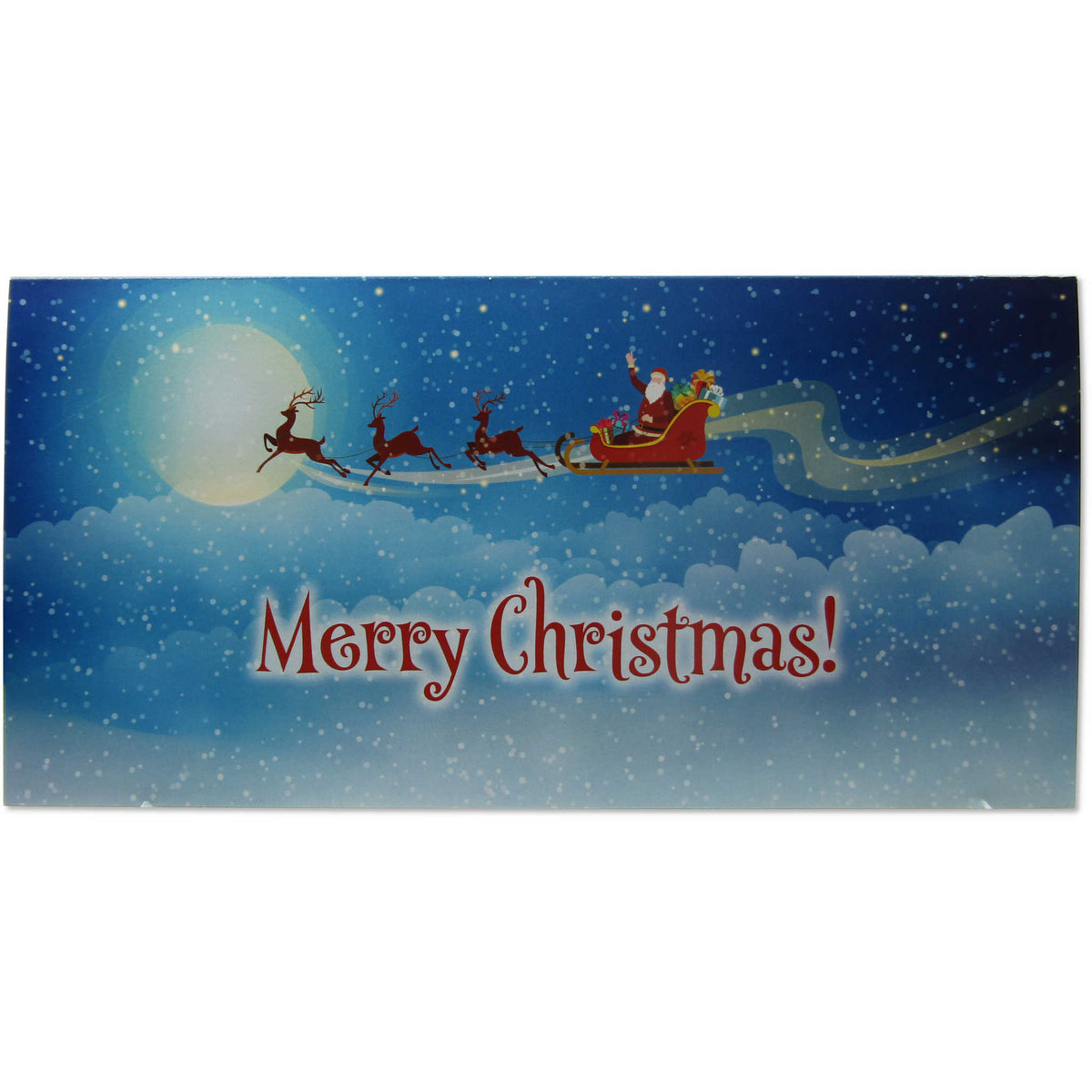 Santa's Sleigh Colorized $2 Federal Reserve Note Merry Christmas Card