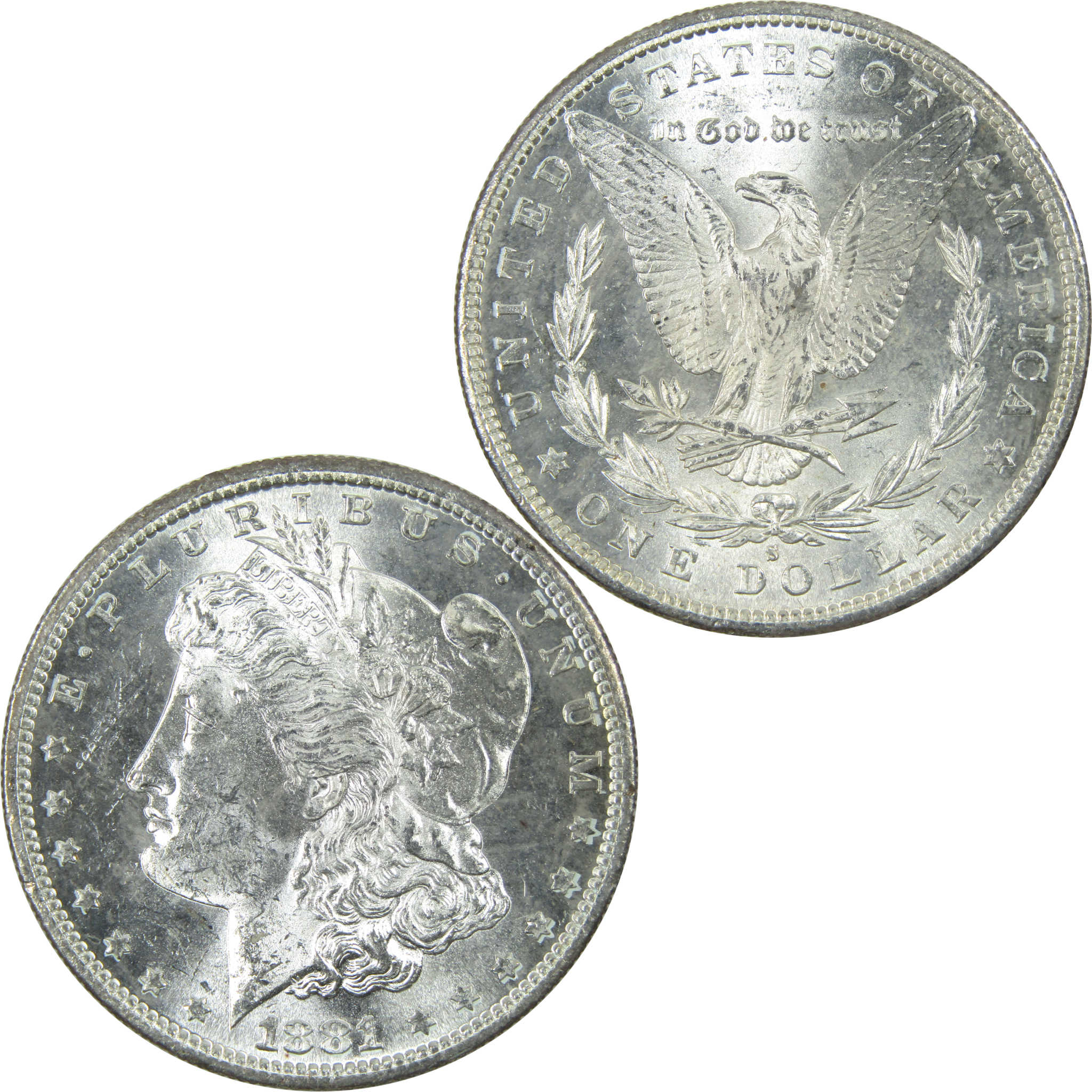 1881 S Morgan Dollar Uncirculated Silver $1 Coin SKU:I14834 - Morgan coin - Morgan silver dollar - Morgan silver dollar for sale - Profile Coins &amp; Collectibles