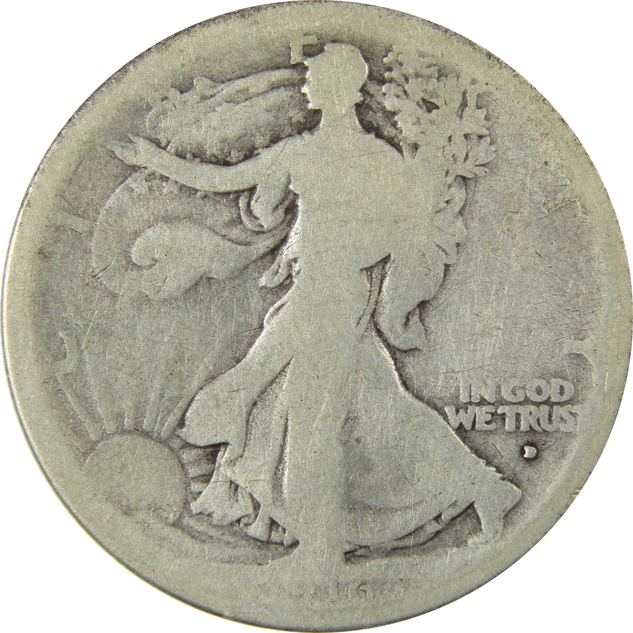 1916 D Liberty Walking Silver Half Dollar G Good Details SKU:CP1439