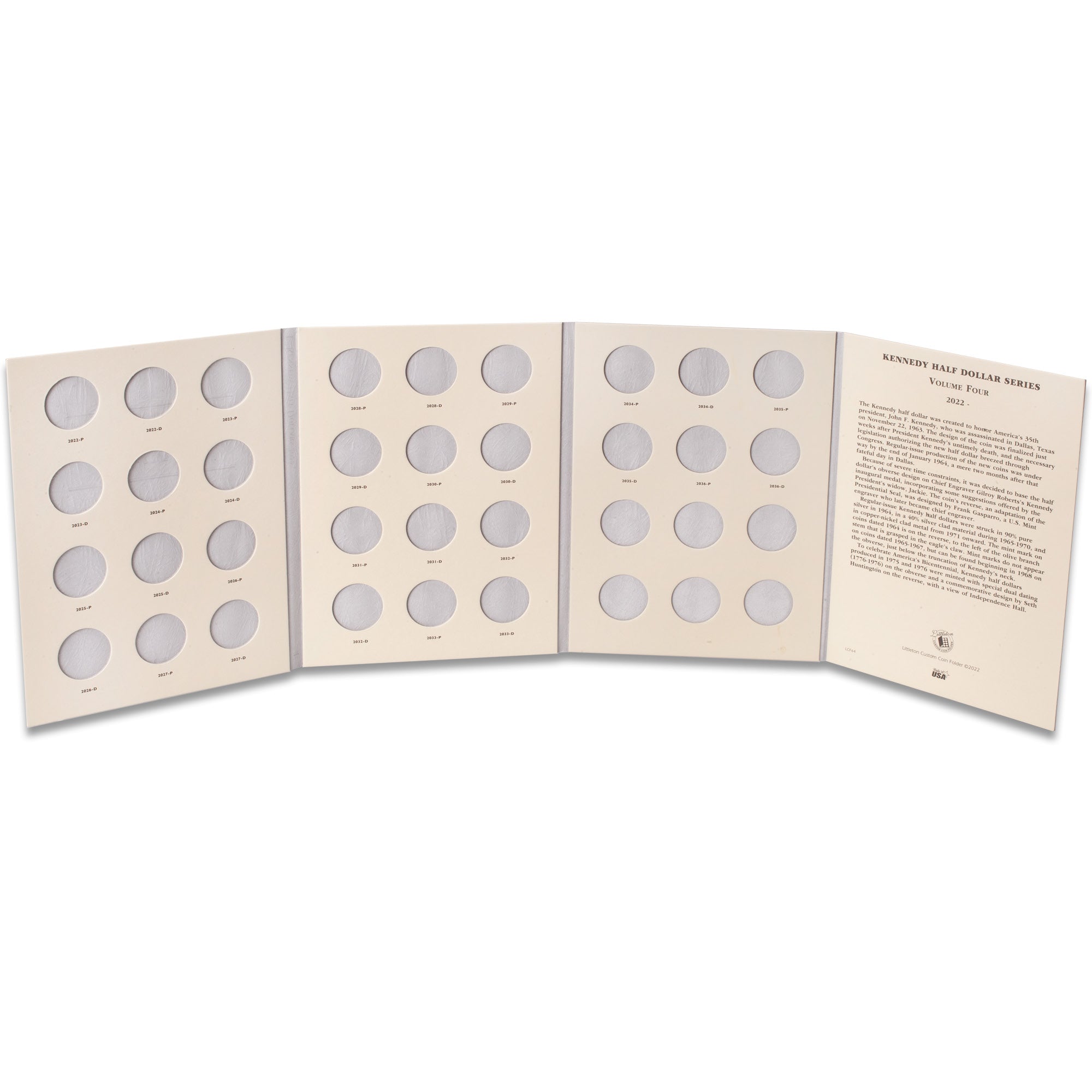 2022-Date Kennedy Half Dollar Folder Volume 4 Littleton Coin Company
