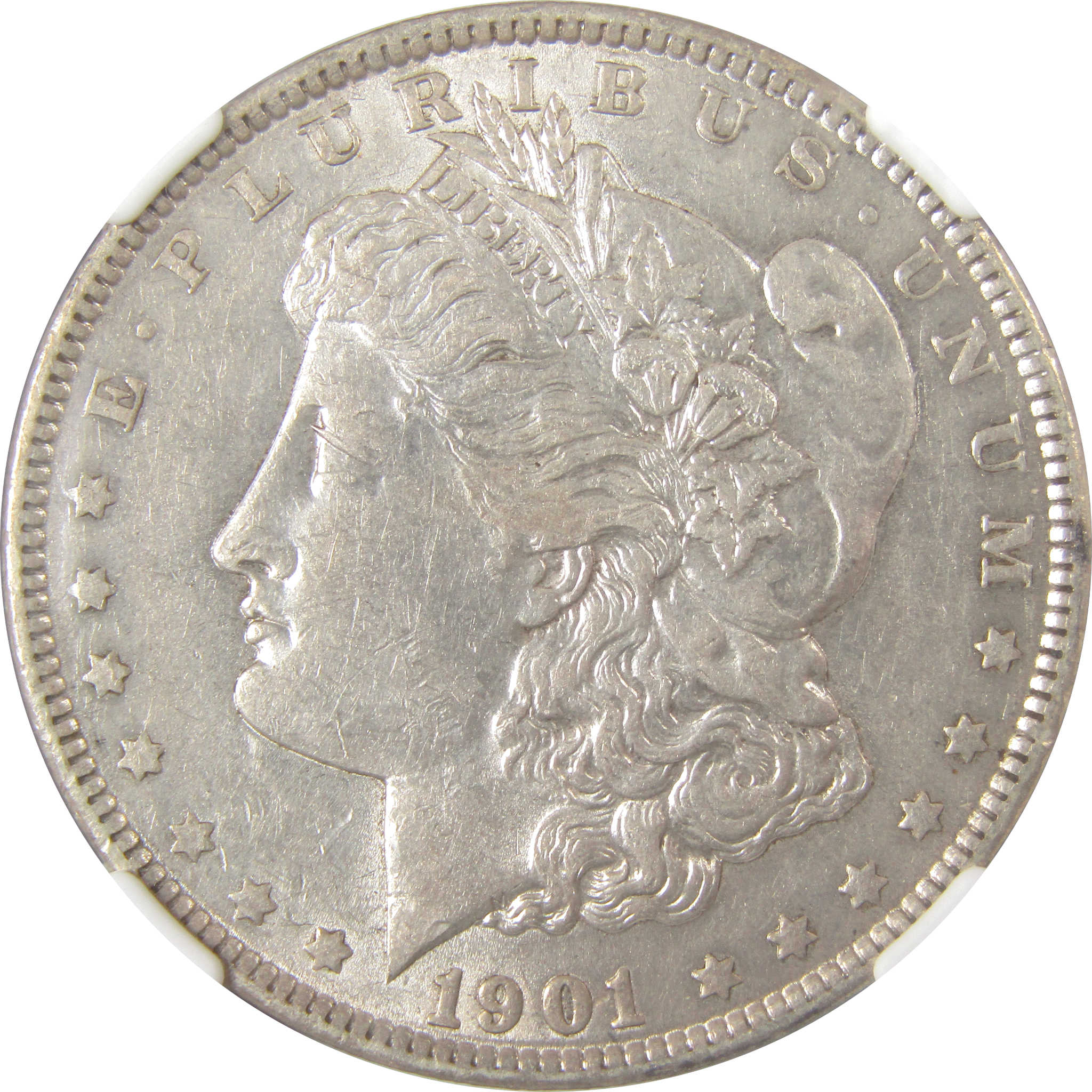 1901 Morgan Silver Dollar AU 53 NGC $1 Coin Collectible SKU:I24404