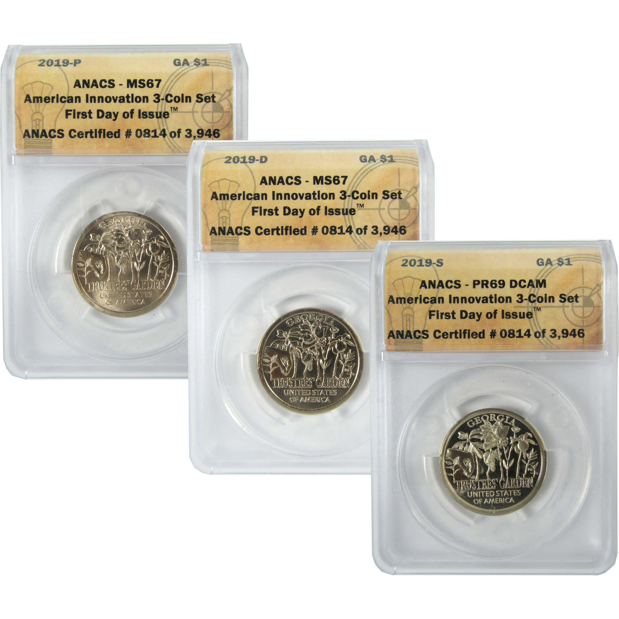 2019 PDS Trustee's Garden Innovation Dollar Coin Set ANACS SKU:CPC9370