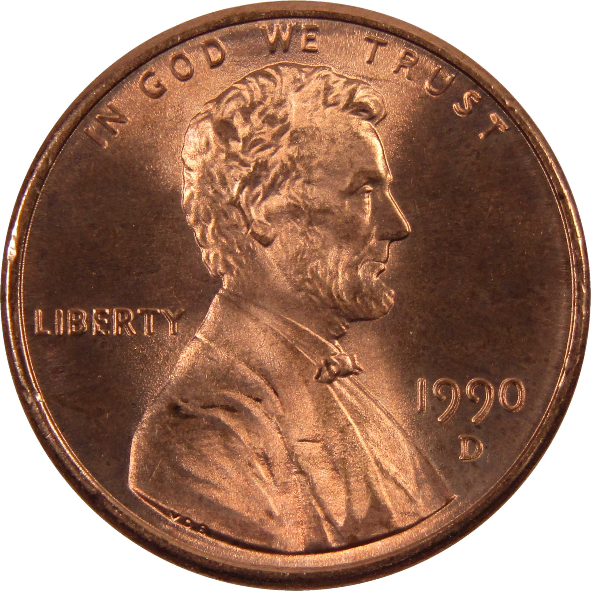 1990 D Lincoln Memorial Cent BU Uncirculated Penny 1c Coin