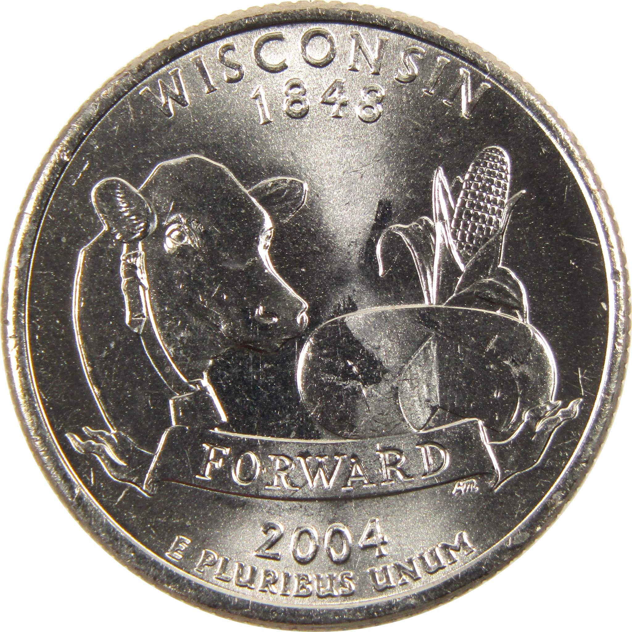 2004 P Wisconsin State Quarter BU Uncirculated Clad 25c Coin