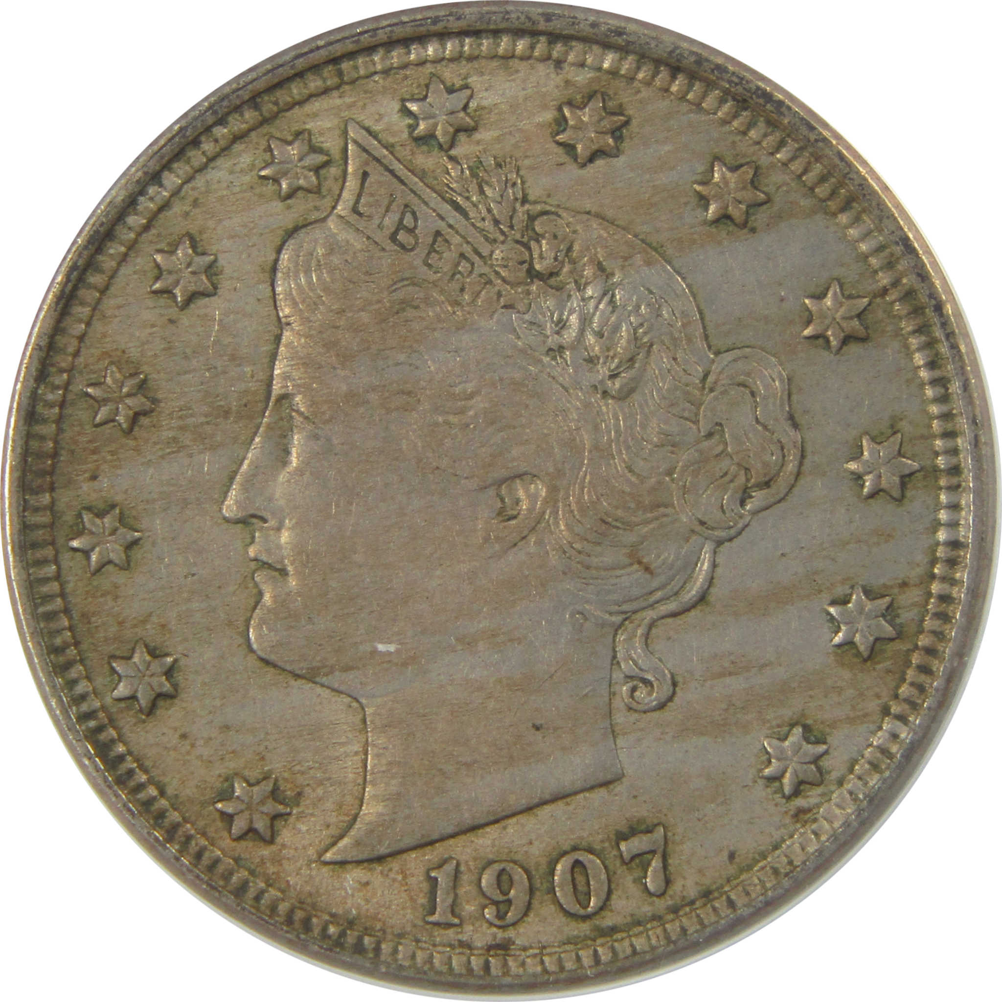 1907 Liberty Head V Nickel AU 53 ANACS 5c Coin SKU:I22208