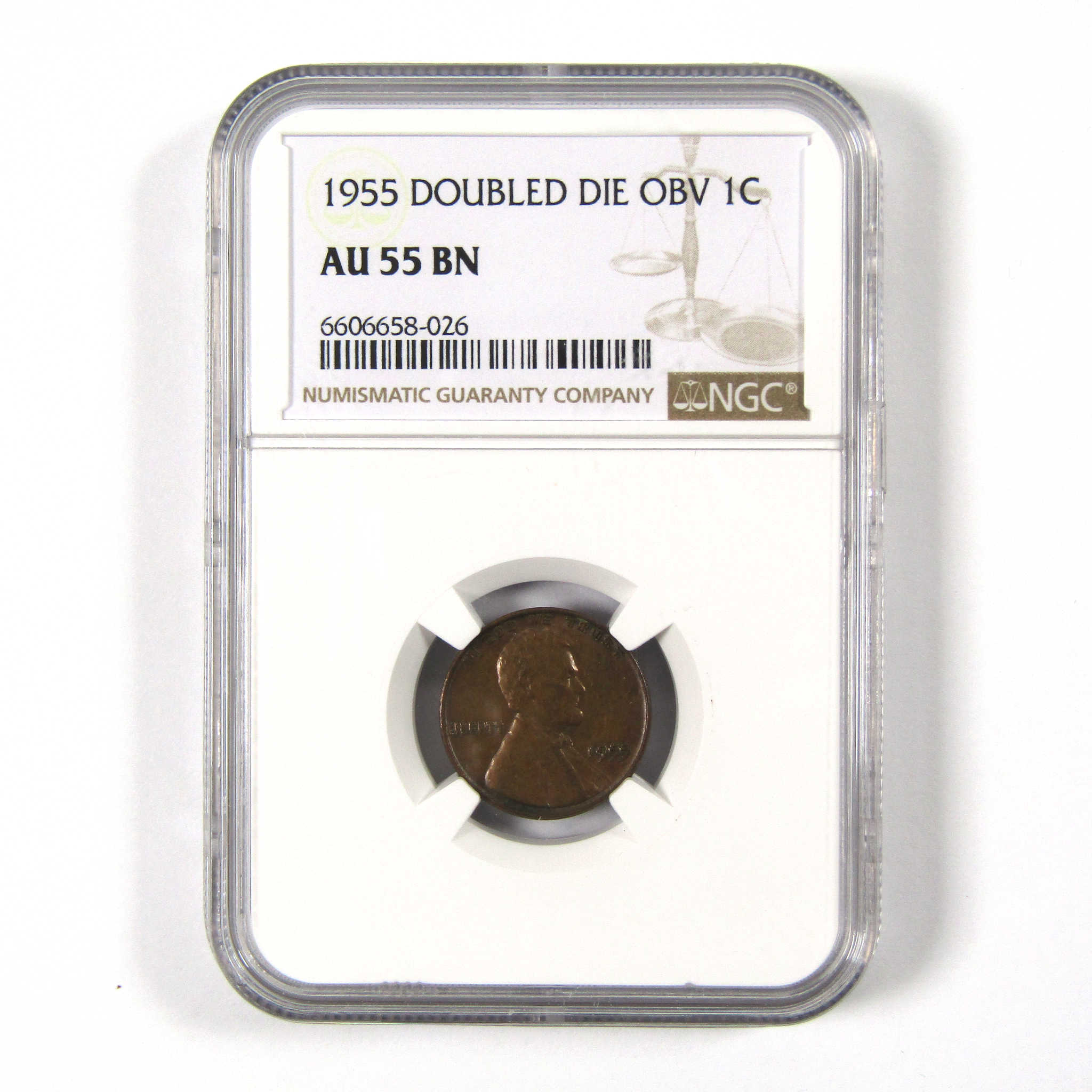 1955 DDO Double Die Obverse Lincoln Wheat Cent AU 55 BN NGC SKU:I8427