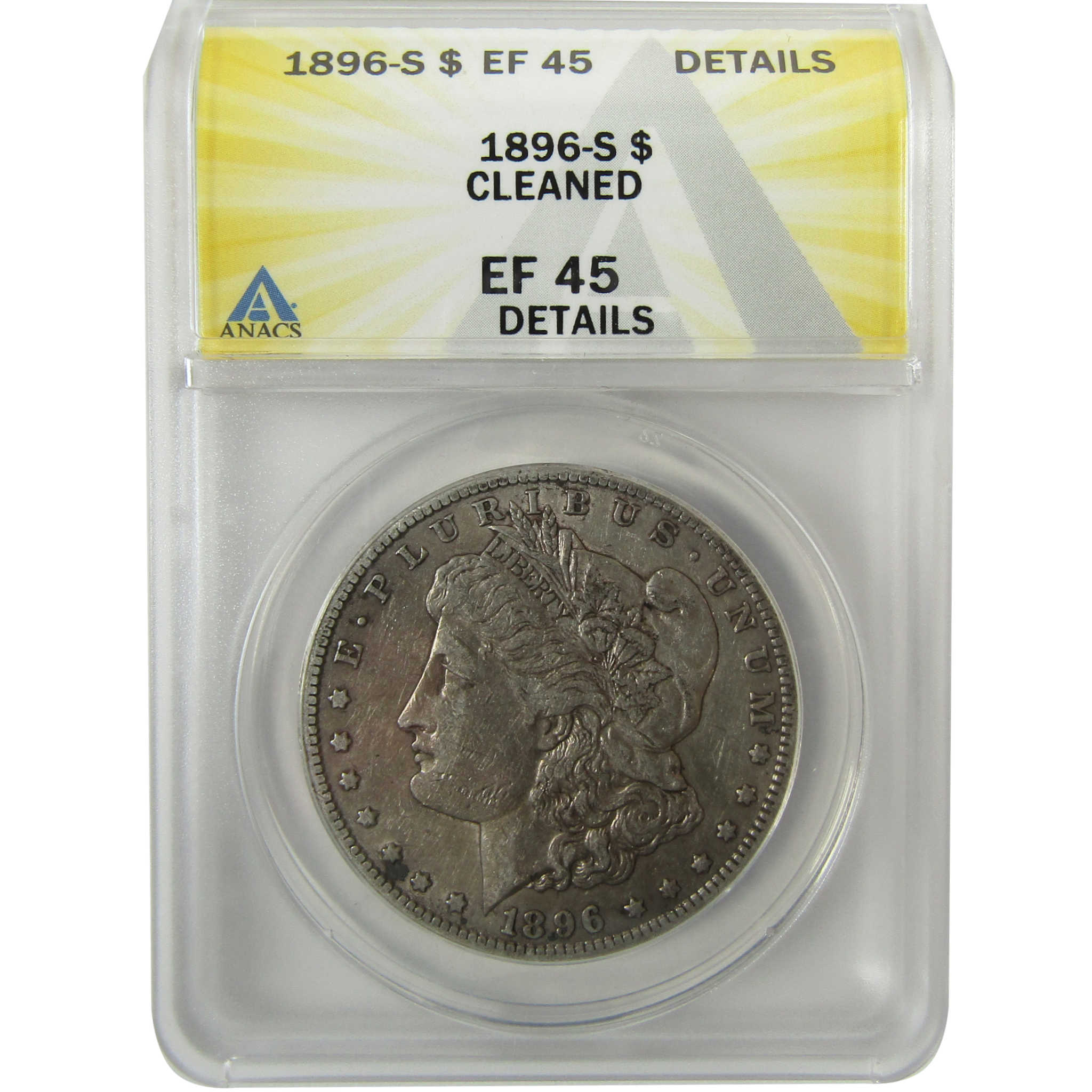 1896 S Morgan Silver Dollar EF 45 Details ANACS $1 Coin SKU:I28466