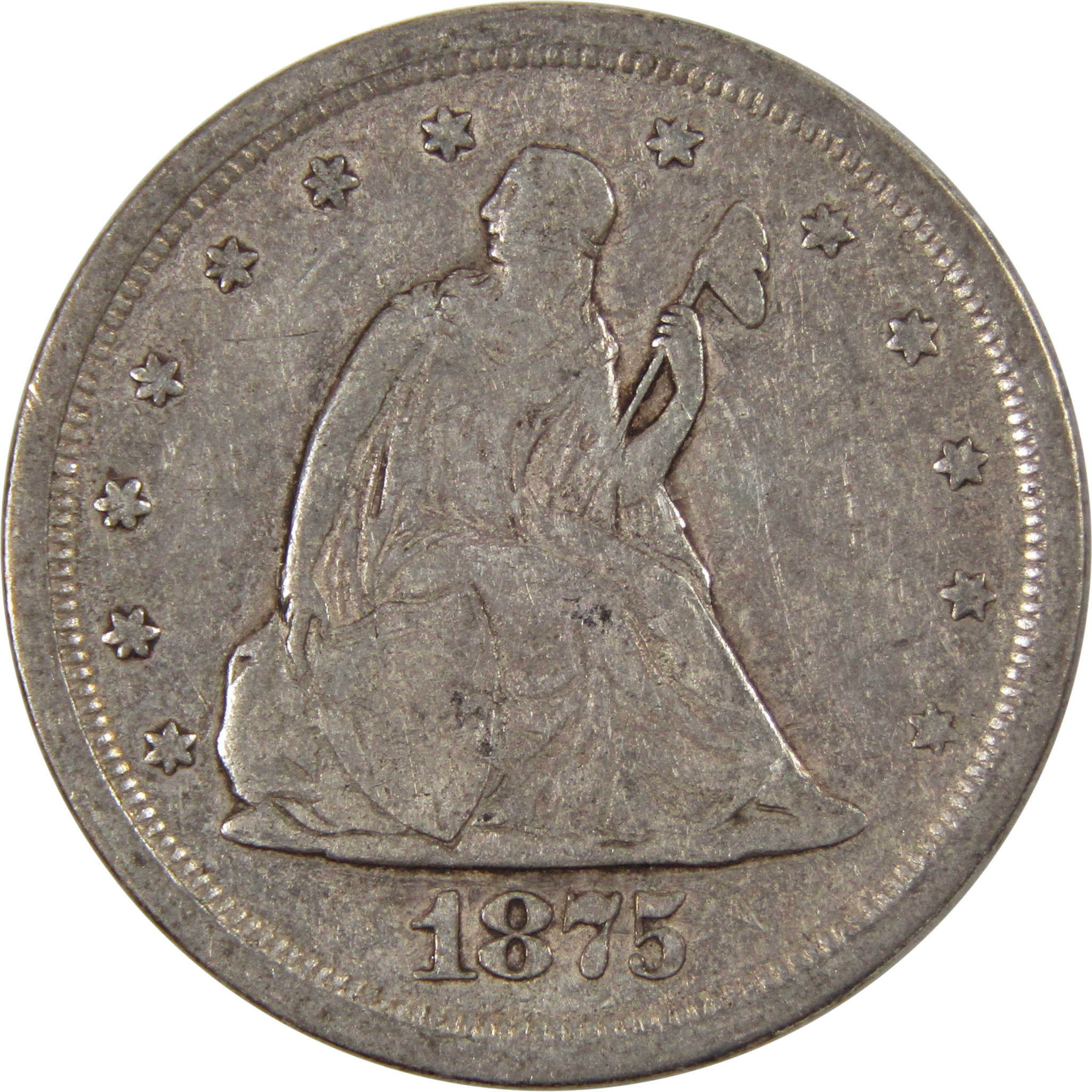 1875 S Seated Liberty Twenty Cent VG Very Good Silver 20c SKU:I8371