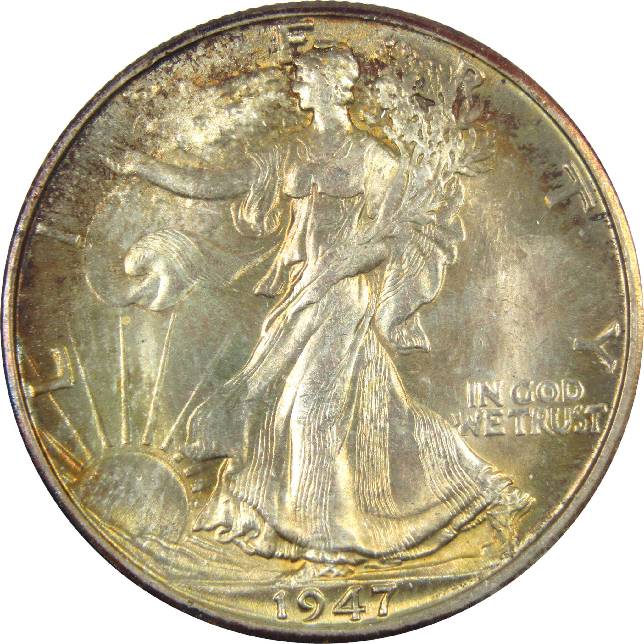 1947 D Liberty Walking Half BU Choice Uncirculated Silver SKU:I14544