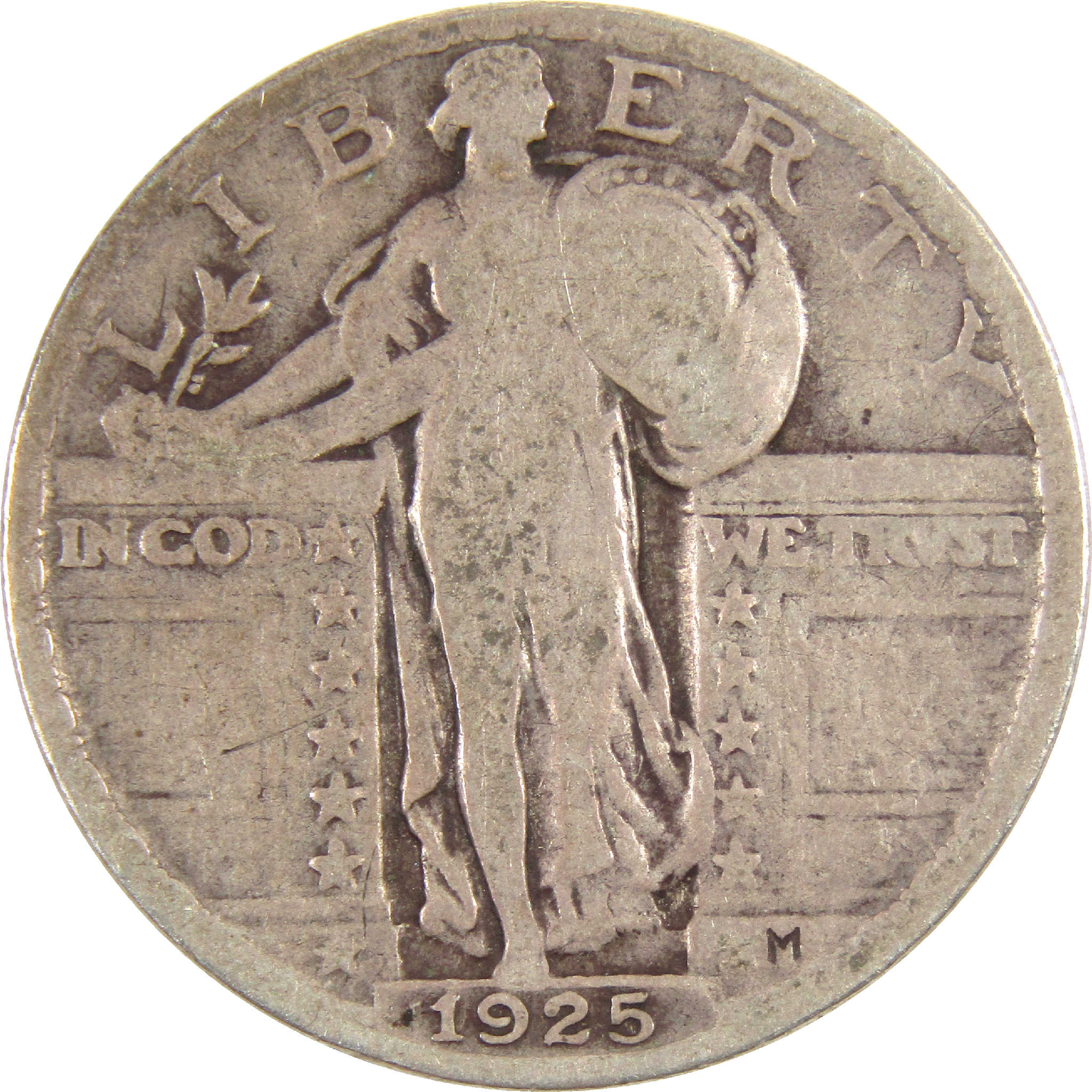 1925 Standing Liberty Quarter VG Very Good Silver 25c Coin