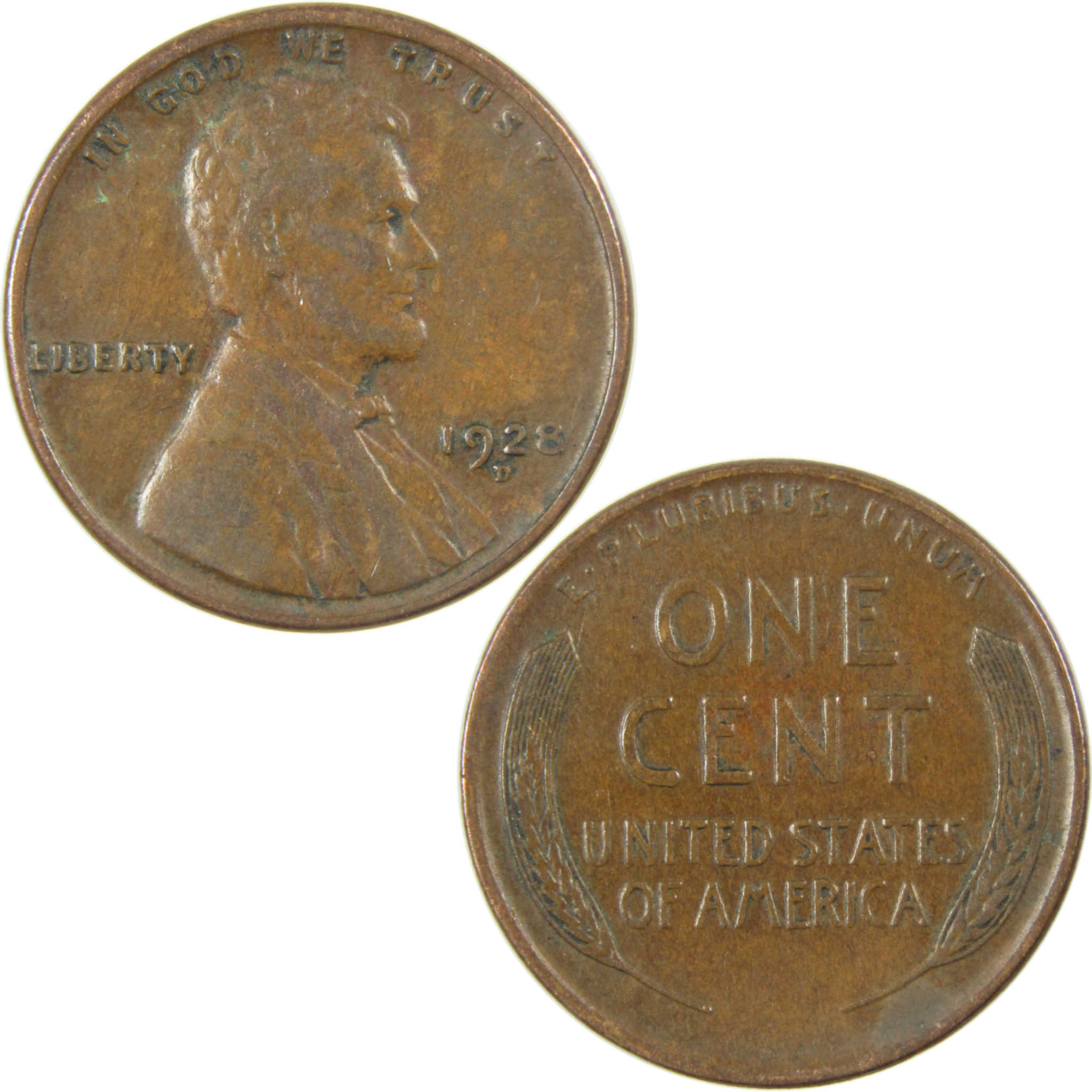 1928 D Lincoln Wheat Cent VF Very Fine Penny 1c Coin SKU:I27595