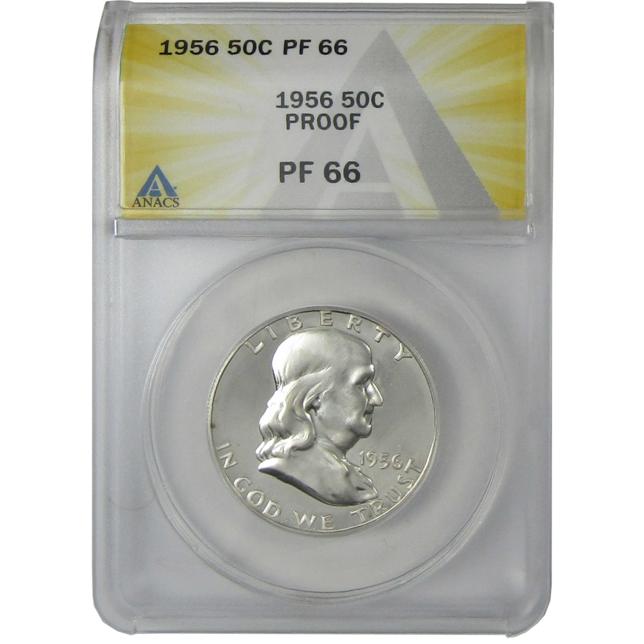 1956 Type 2 Franklin Silver Half Dollar PF 66 ANACS Proof SKU:I25590