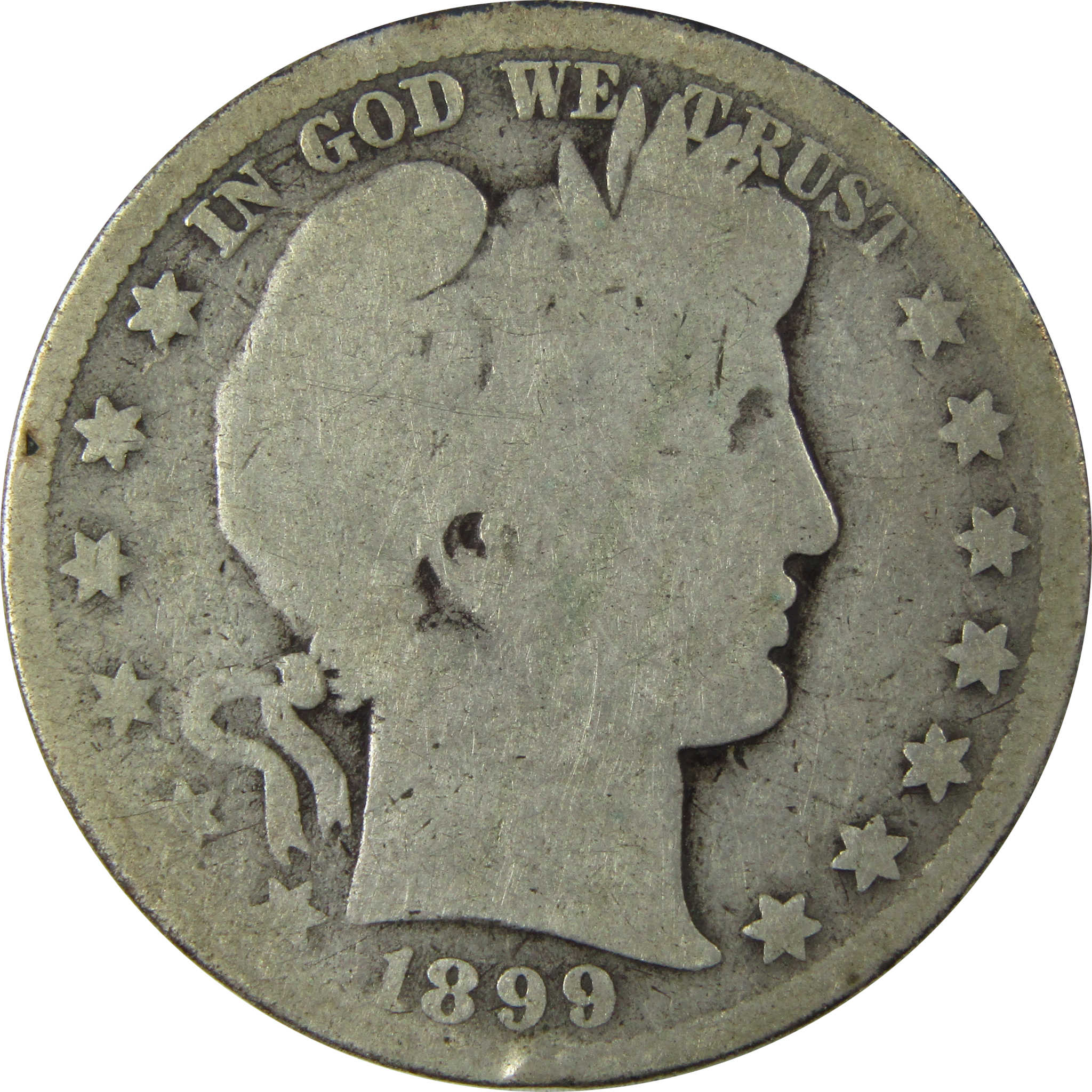 1899 O Barber Silver Half Dollar AG About Good 50c Coin SKU:I25960