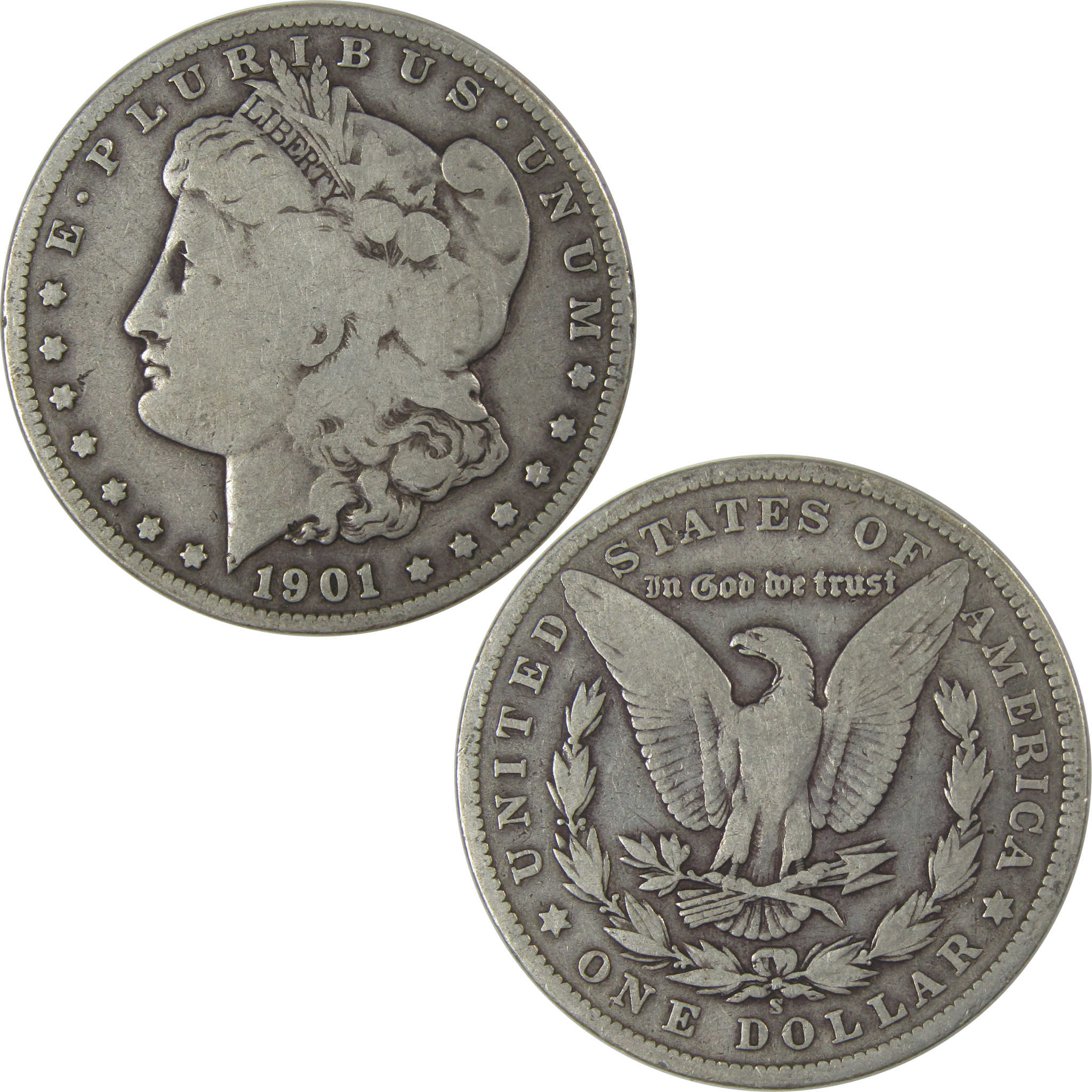 1901 S Morgan Dollar VG Very Good Silver $1 Coin SKU:I22812 - Morgan coin - Morgan silver dollar - Morgan silver dollar for sale - Profile Coins &amp; Collectibles