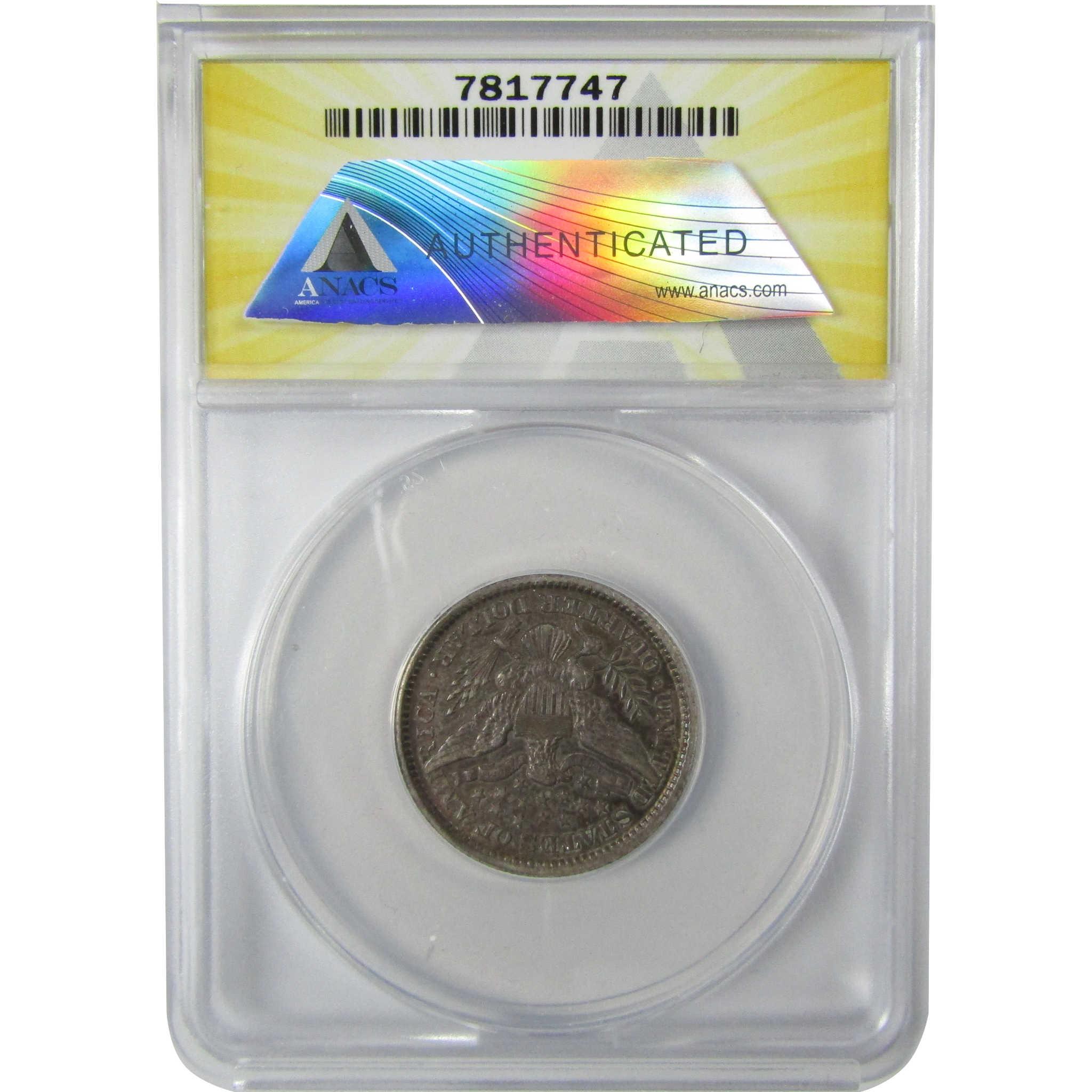 1897 Barber Silver Quarter AU 53 Details ANACS 25c Coin SKU:CP769
