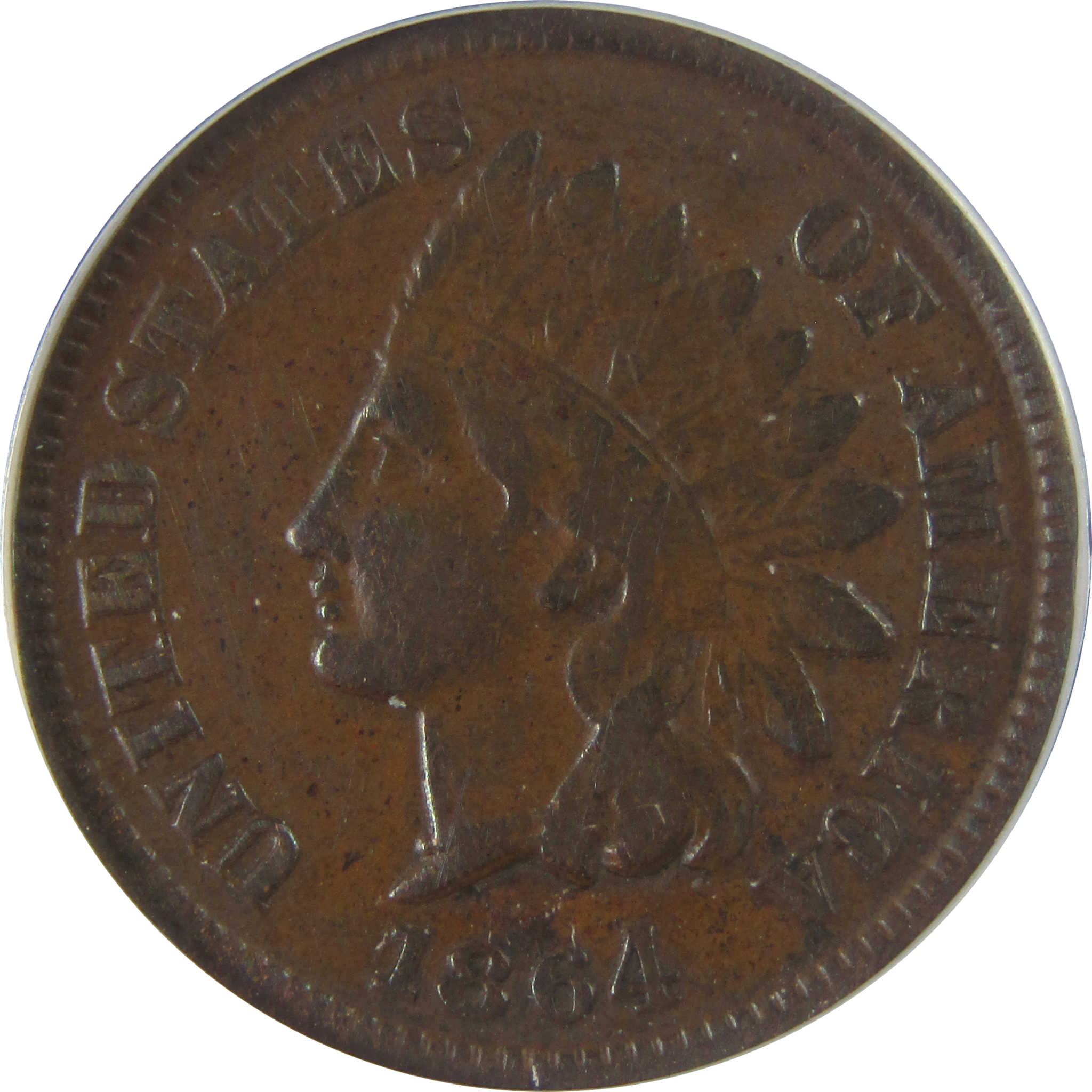 1864 L Indian Head Cent F 12 ANACS Bronze Penny 1c Coin SKU:CPC1179