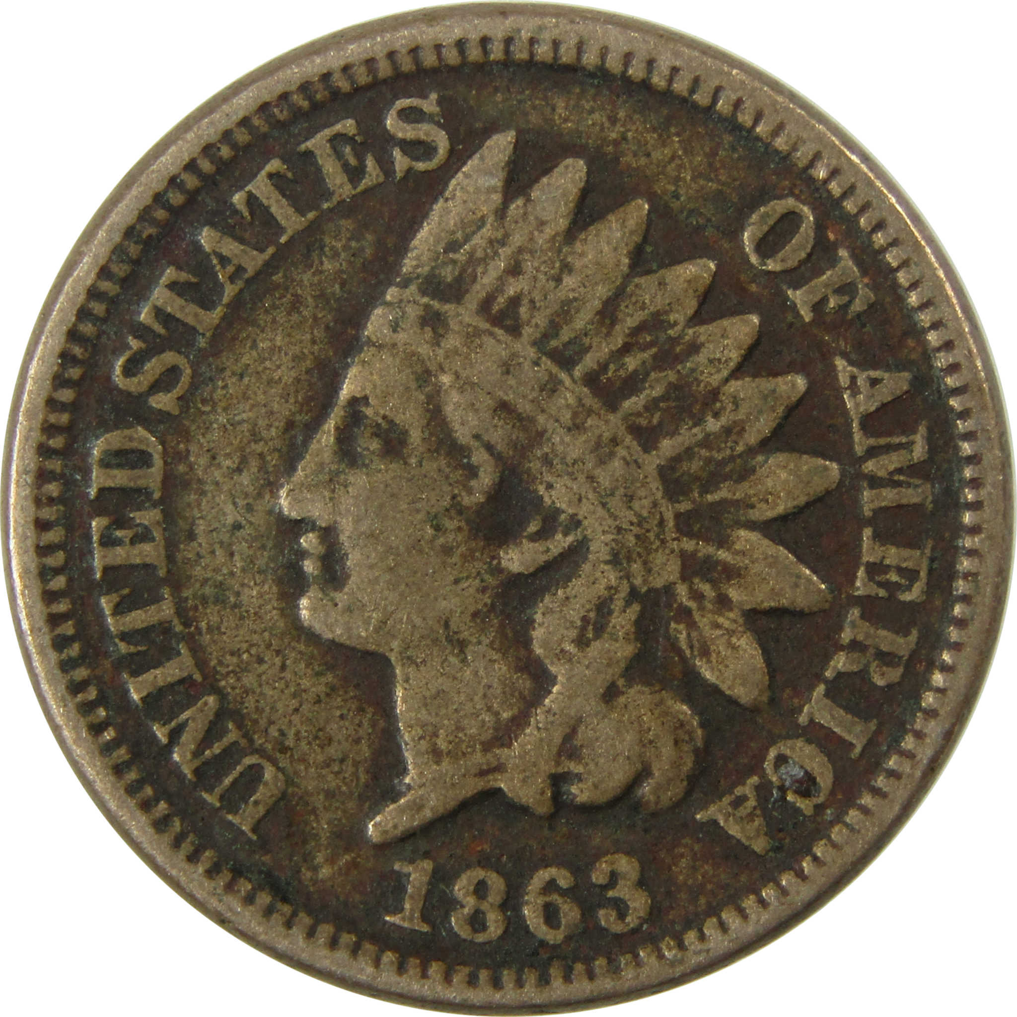 1863 Indian Head Cent VG Very Good Penny 1c Coin SKU:CP1328