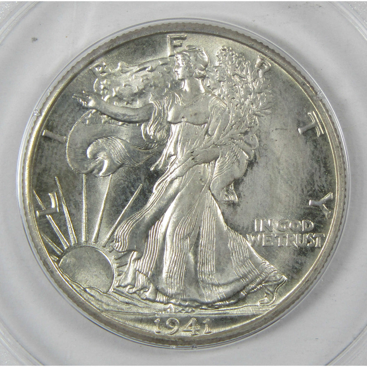 1941 D Liberty Walking Silver Half Dollar MS 63 PCGS 50c Coin