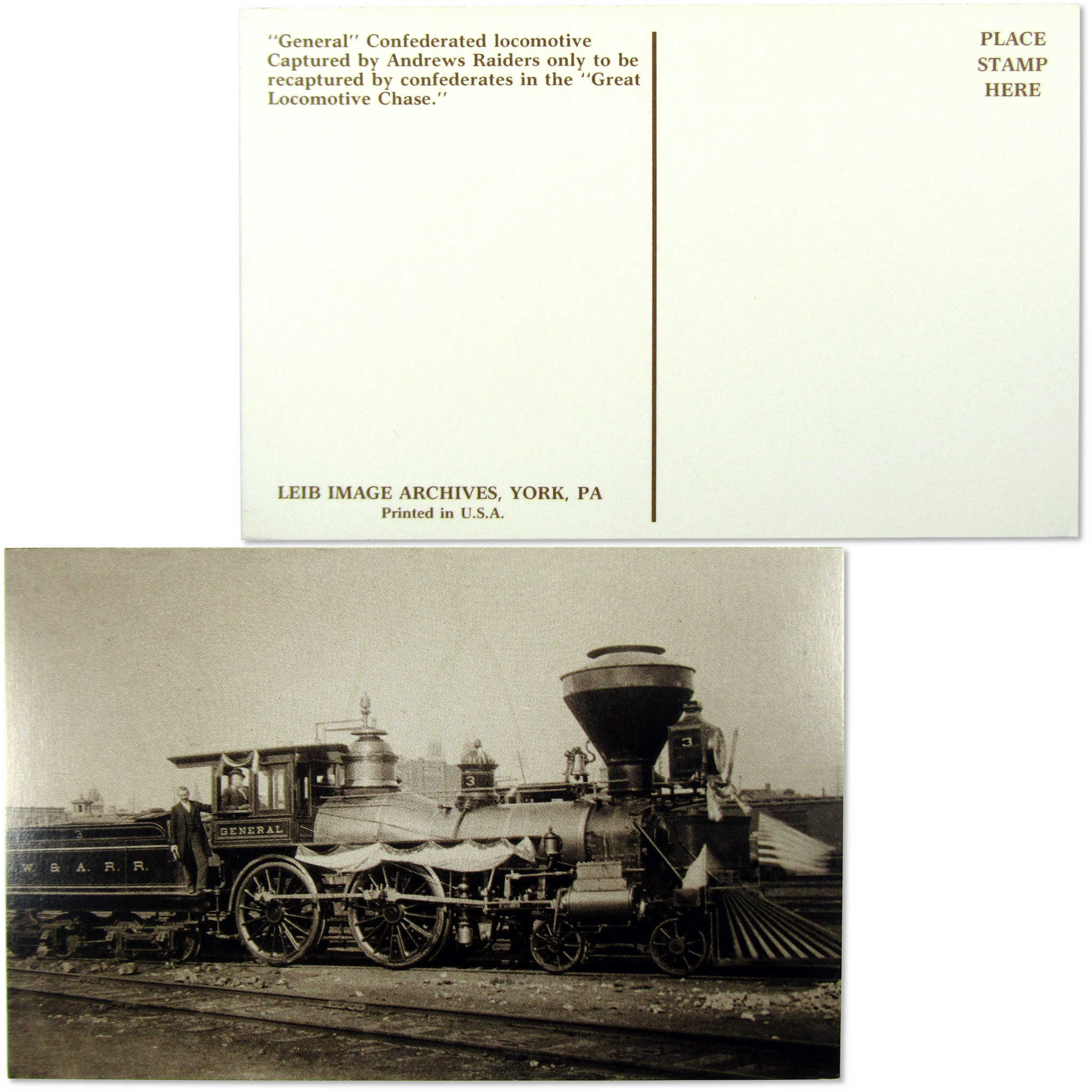 Postcard Confederated Locomotive The General Unposted SKU:OPC130