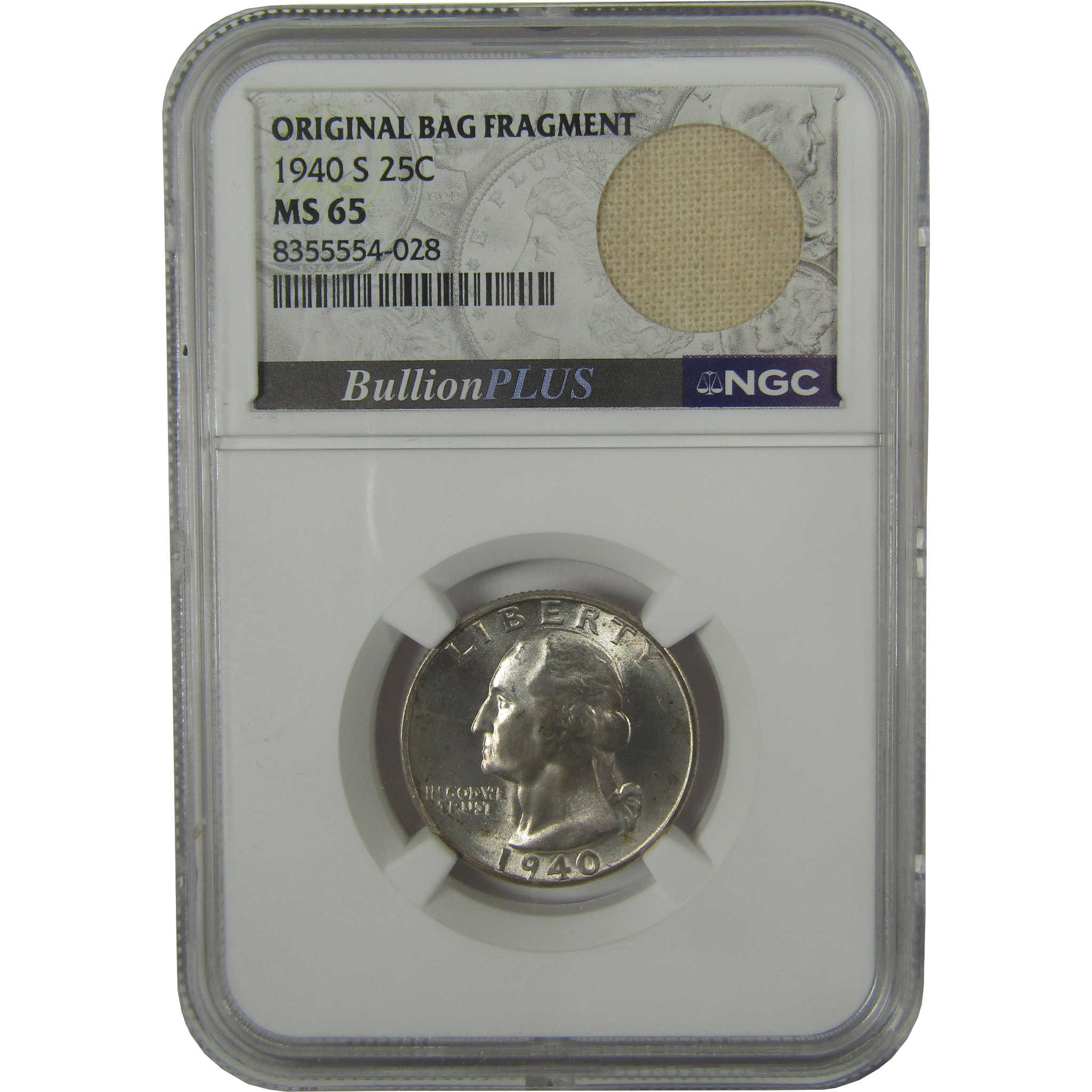 1940 S Washington Quarter MS 65 NGC Original Bag Fragment SKU:I22606
